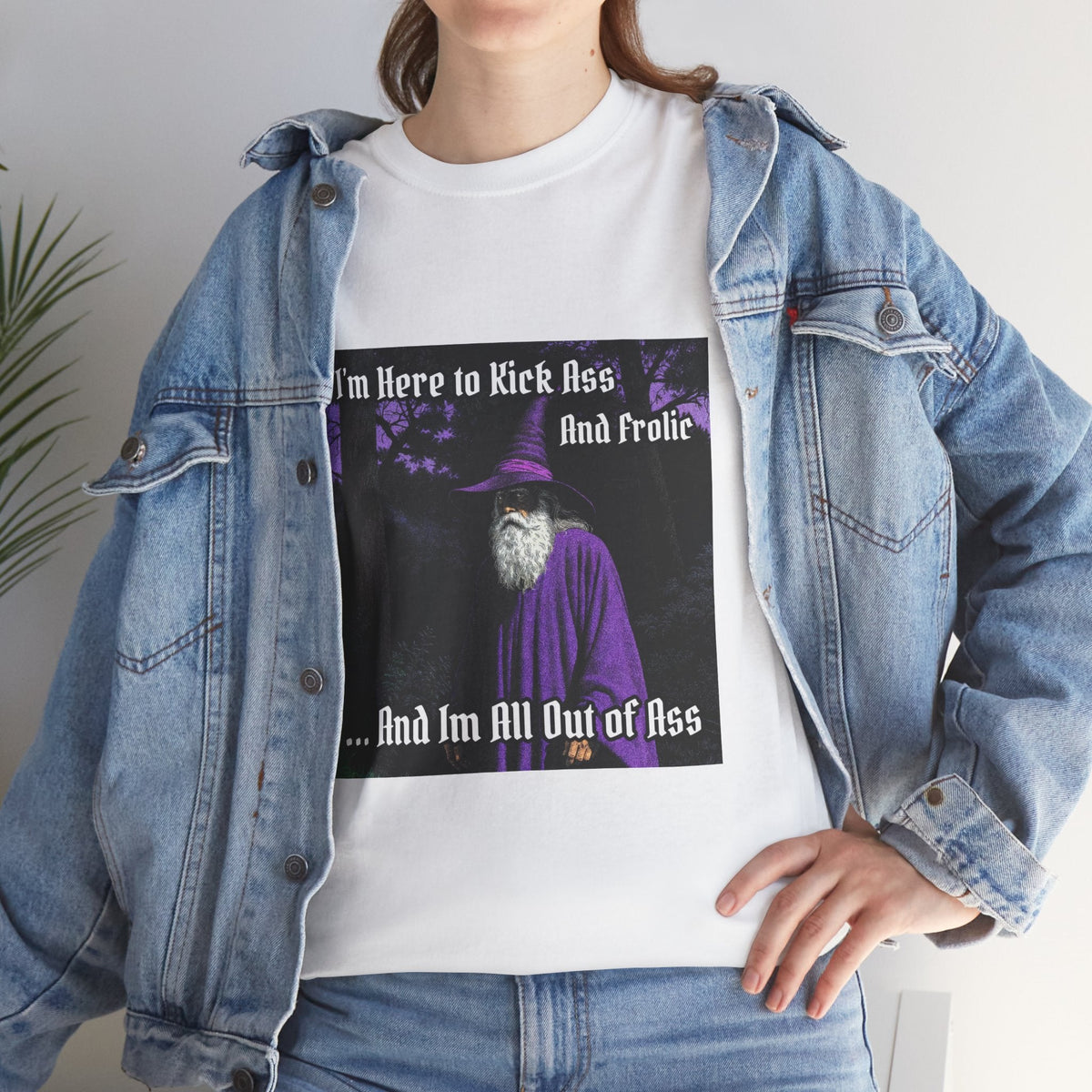 “Kick ass and Frolic” Galactic Wizard Meme Heavyweight Cotton T-Shirt - The Galactic Wizard Emporium - T-Shirt
