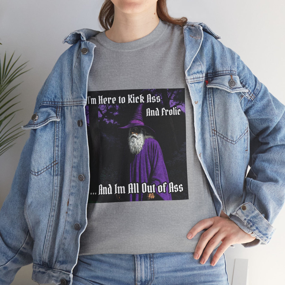 “Kick ass and Frolic” Galactic Wizard Meme Heavyweight Cotton T-Shirt - The Galactic Wizard Emporium - T-Shirt
