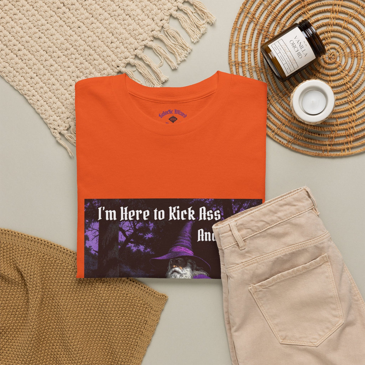 “Kick ass and Frolic” Galactic Wizard Meme Heavyweight Cotton T-Shirt - The Galactic Wizard Emporium - T-Shirt