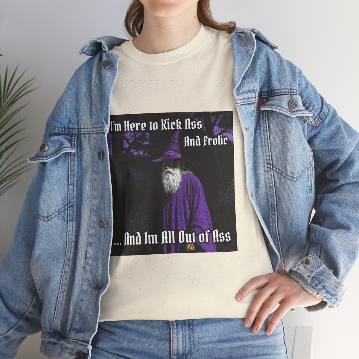 “Kick ass and Frolic” Galactic Wizard Meme Heavyweight Cotton T-Shirt - The Galactic Wizard Emporium - T-Shirt