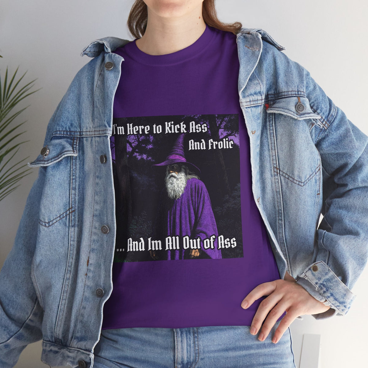 “Kick ass and Frolic” Galactic Wizard Meme Heavyweight Cotton T-Shirt - The Galactic Wizard Emporium - T-Shirt