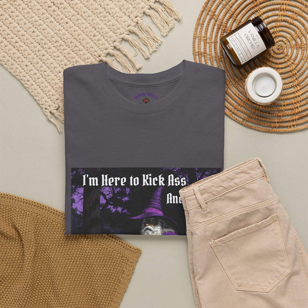“Kick ass and Frolic” Galactic Wizard Meme Heavyweight Cotton T-Shirt - The Galactic Wizard Emporium - T-Shirt