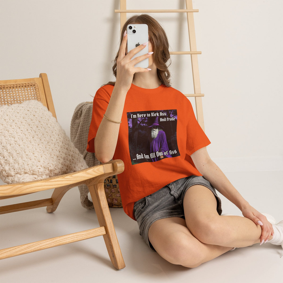 “Kick ass and Frolic” Galactic Wizard Meme Heavyweight Cotton T-Shirt - The Galactic Wizard Emporium - T-Shirt