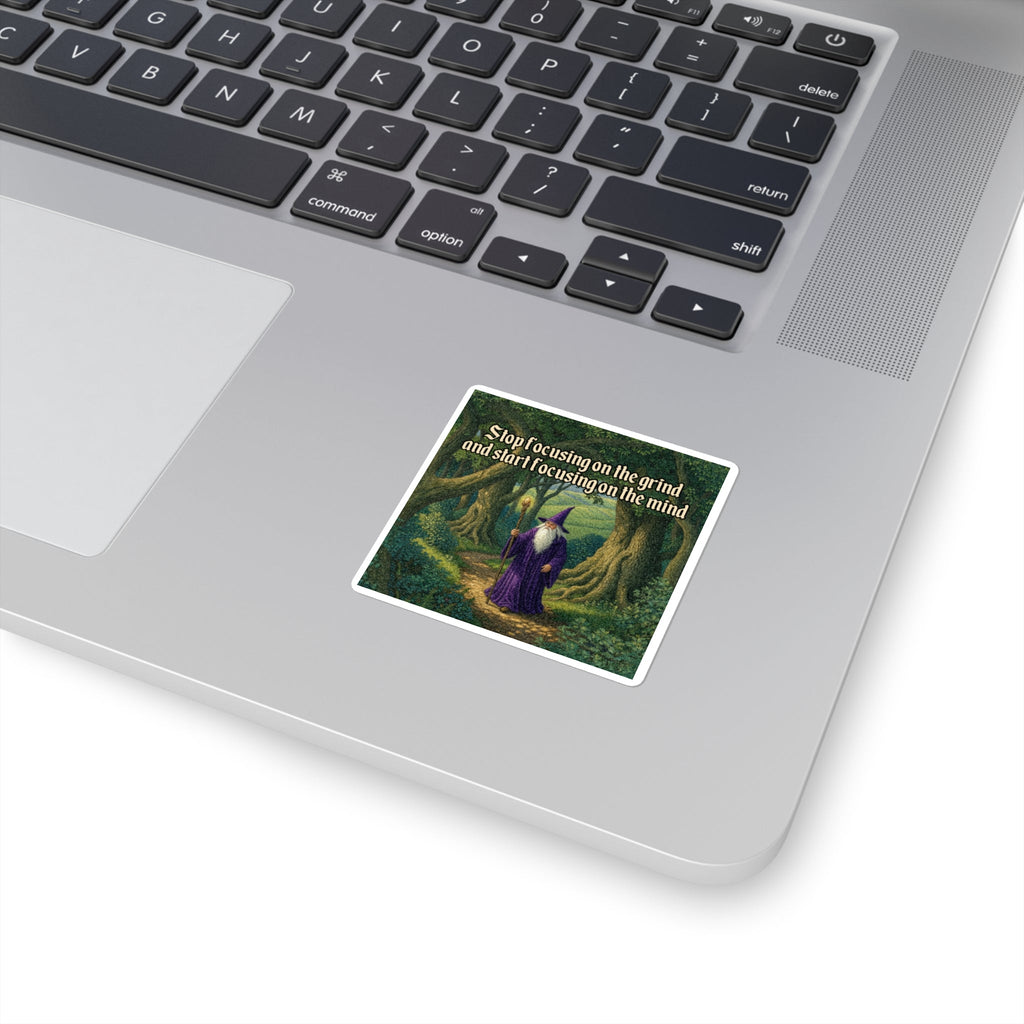 “Mind And Grind" Galactic Wizard Meme Sticker - The Galactic Wizard Emporium - Paper products