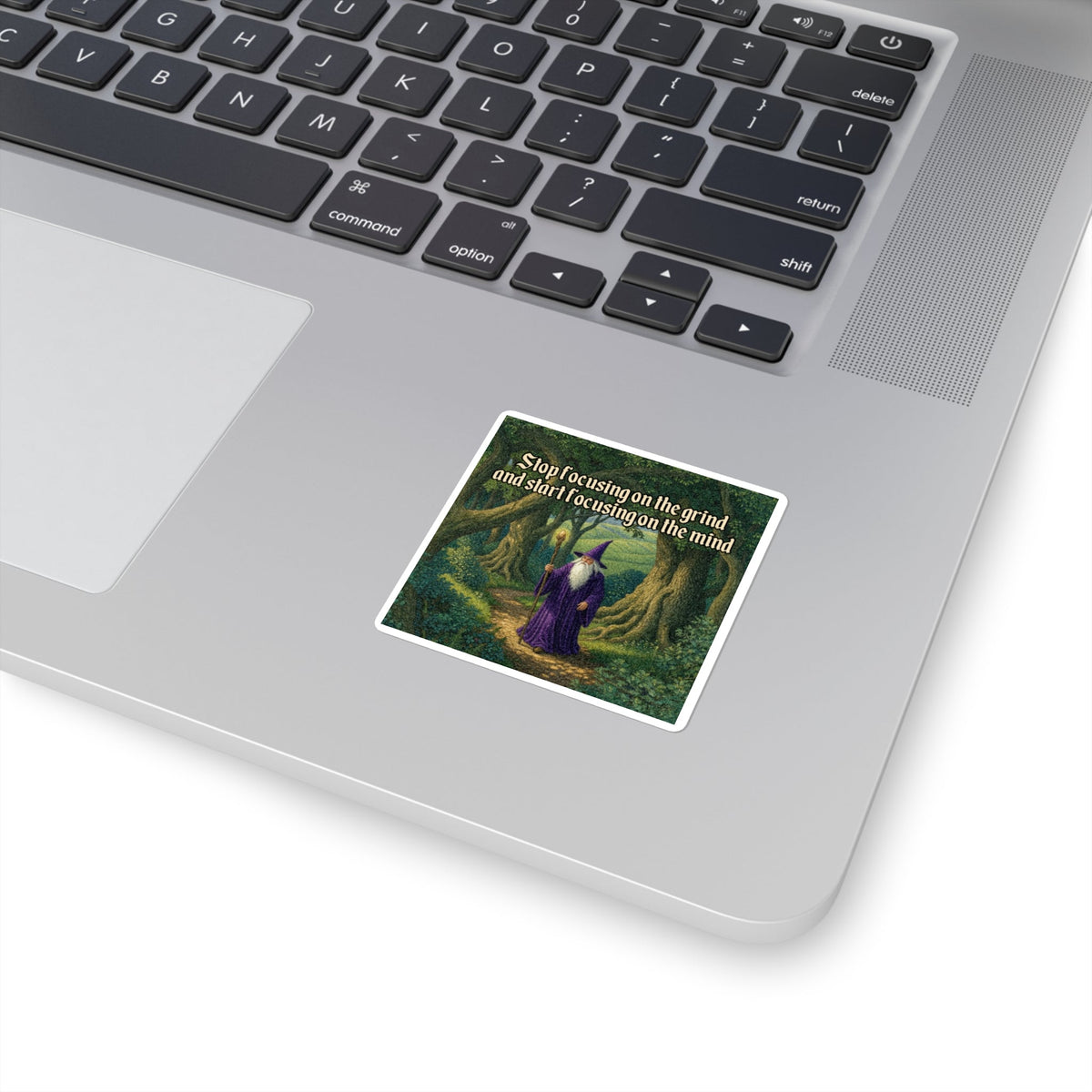 “Mind And Grind" Galactic Wizard Meme Sticker - The Galactic Wizard Emporium - Paper products
