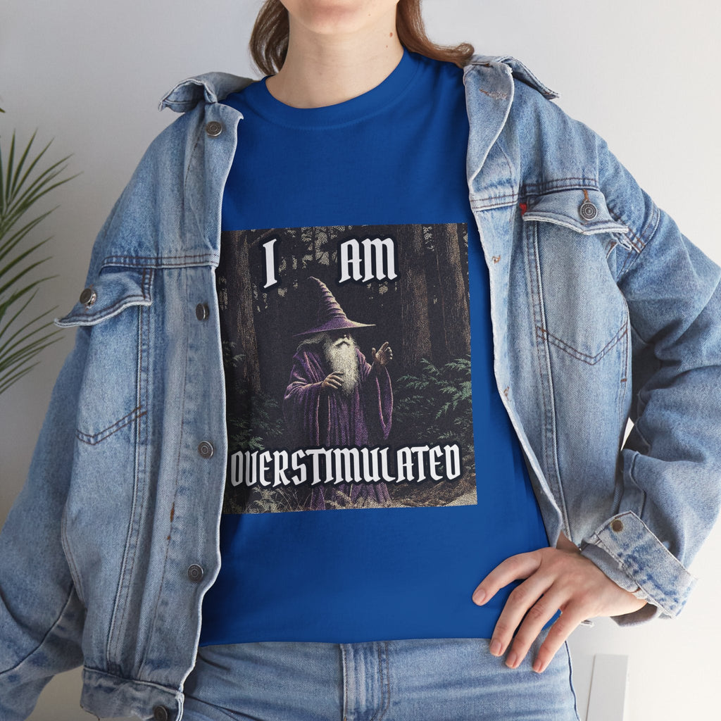 “Overstimulated” Galactic Wizard Meme Heavyweight Cotton T-Shirt - The Galactic Wizard Emporium - T-Shirt