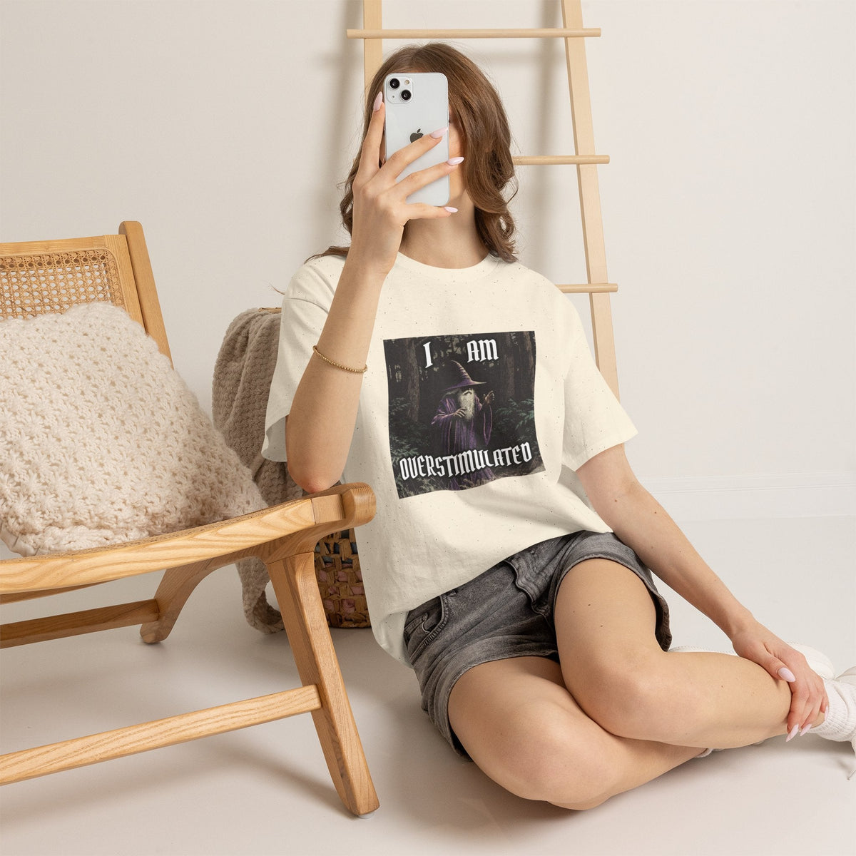 “Overstimulated” Galactic Wizard Meme Heavyweight Cotton T-Shirt - The Galactic Wizard Emporium - T-Shirt