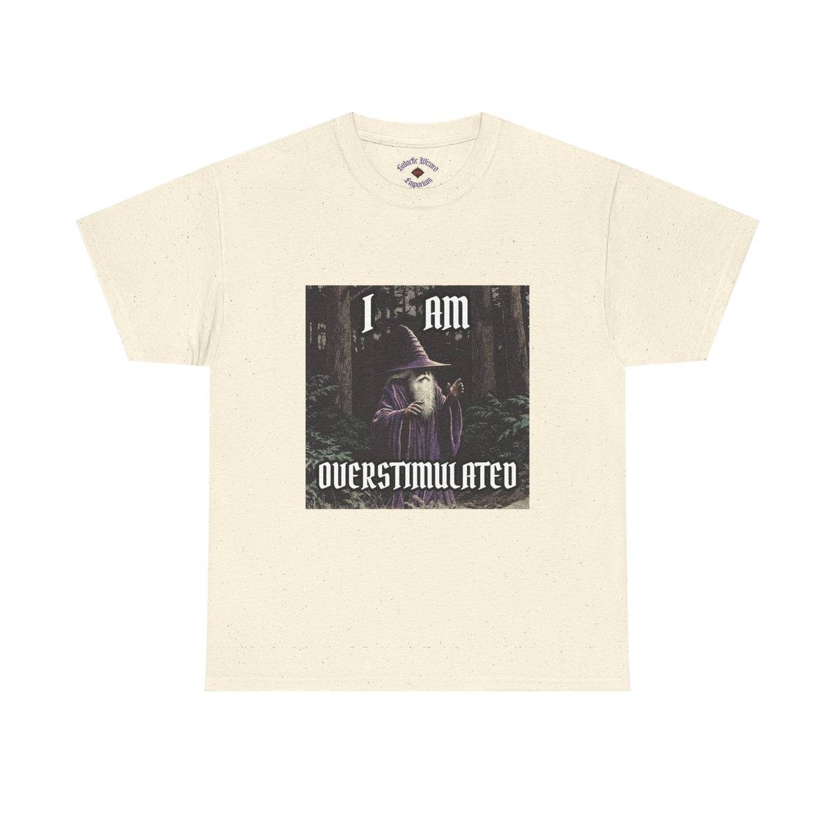 “Overstimulated” Galactic Wizard Meme Heavyweight Cotton T-Shirt - The Galactic Wizard Emporium - T-Shirt