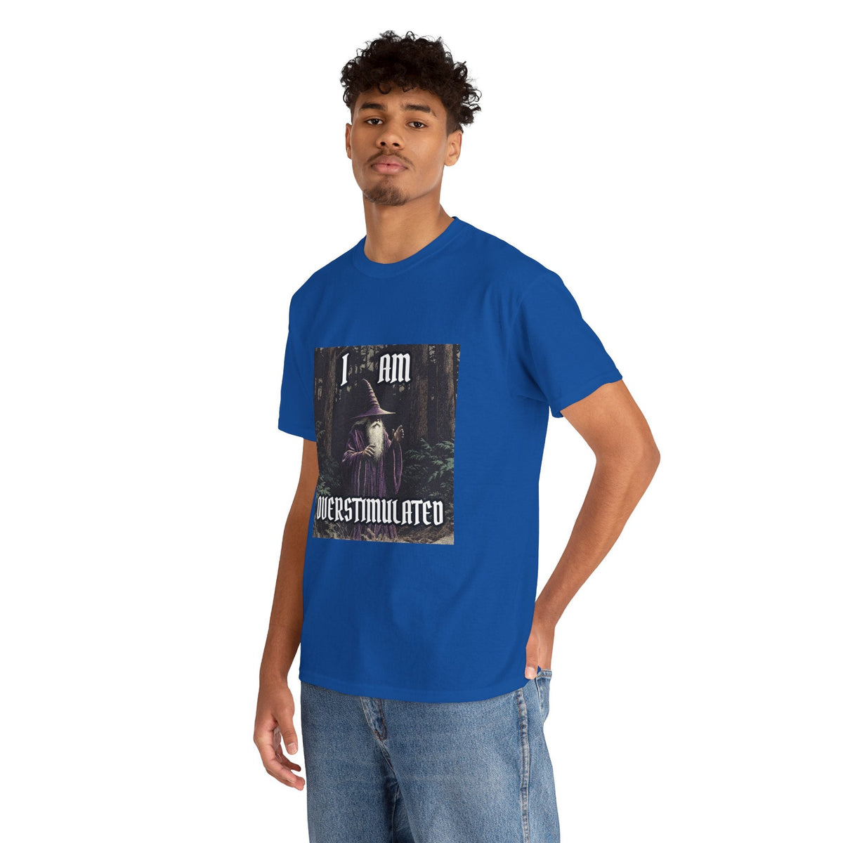 “Overstimulated” Galactic Wizard Meme Heavyweight Cotton T-Shirt - The Galactic Wizard Emporium - T-Shirt