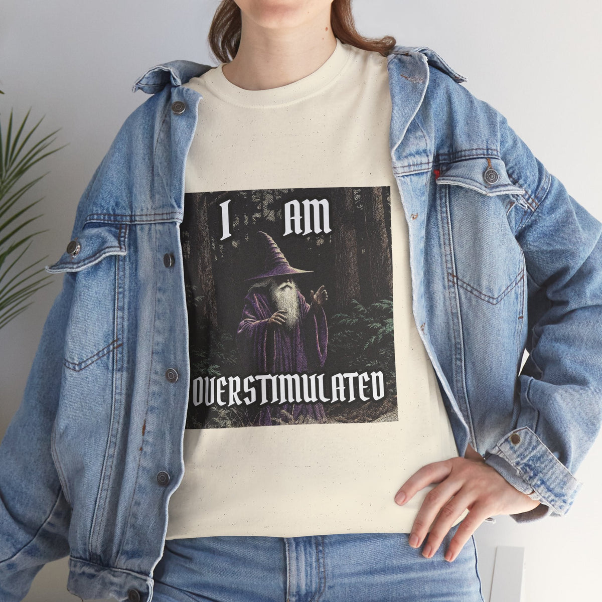 “Overstimulated” Galactic Wizard Meme Heavyweight Cotton T-Shirt - The Galactic Wizard Emporium - T-Shirt