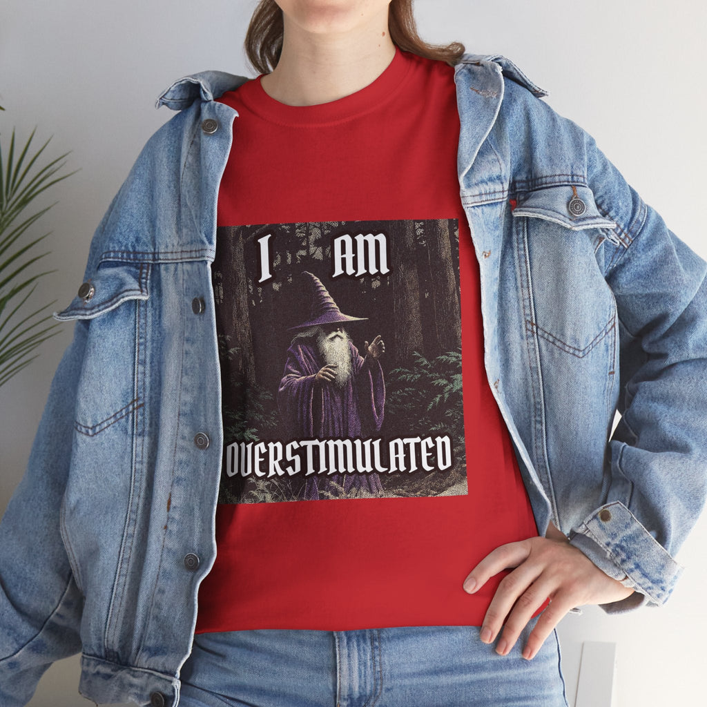 “Overstimulated” Galactic Wizard Meme Heavyweight Cotton T-Shirt - The Galactic Wizard Emporium - T-Shirt