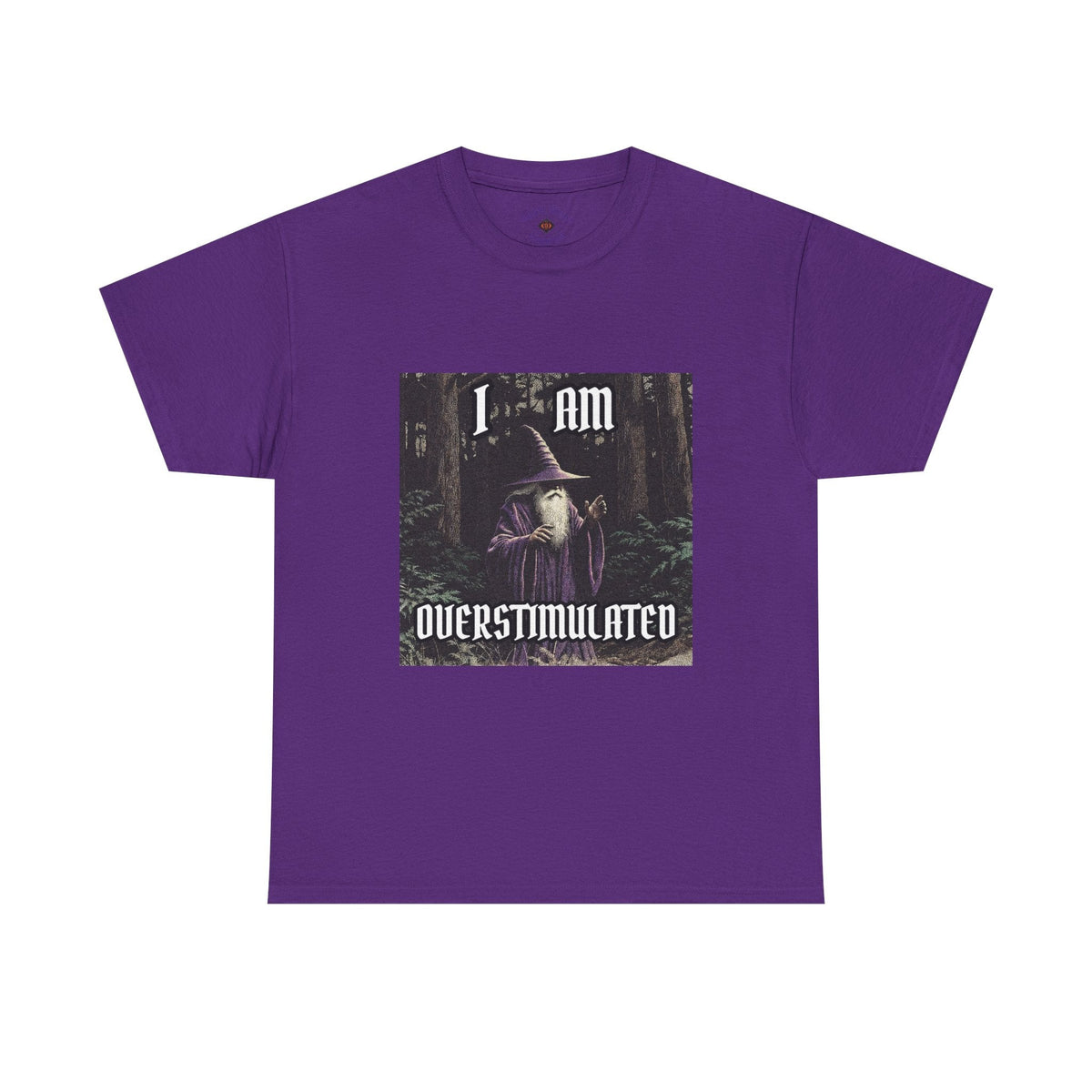 “Overstimulated” Galactic Wizard Meme Heavyweight Cotton T-Shirt - The Galactic Wizard Emporium - T-Shirt
