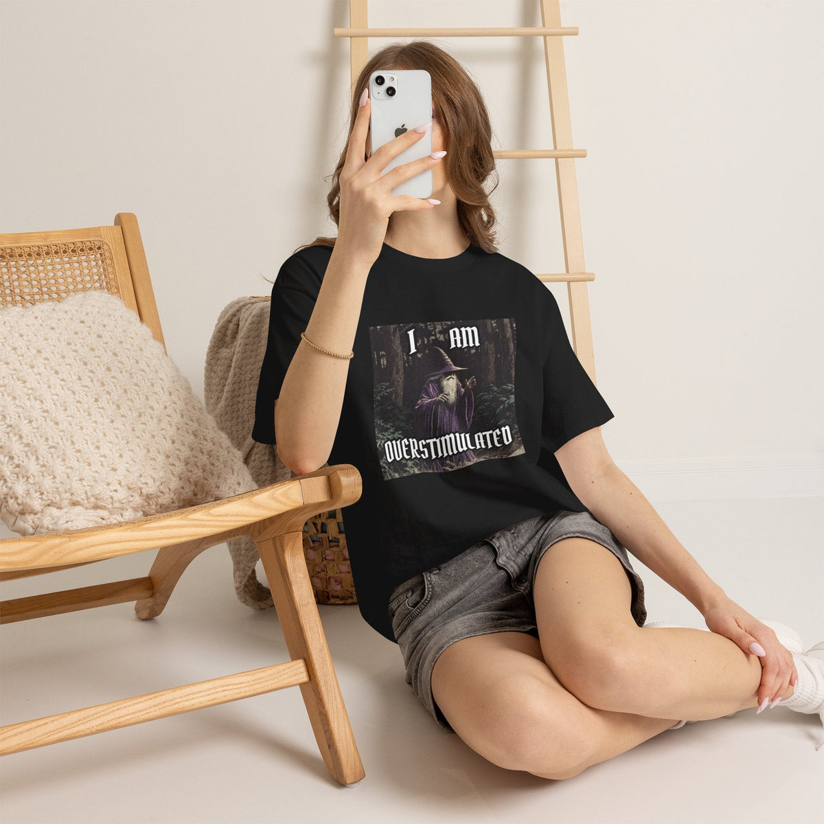 “Overstimulated” Galactic Wizard Meme Heavyweight Cotton T-Shirt - The Galactic Wizard Emporium - T-Shirt