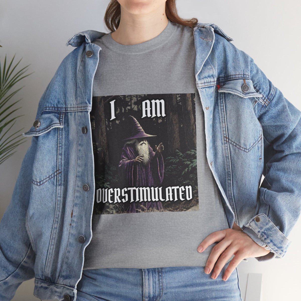“Overstimulated” Galactic Wizard Meme Heavyweight Cotton T-Shirt - The Galactic Wizard Emporium - T-Shirt