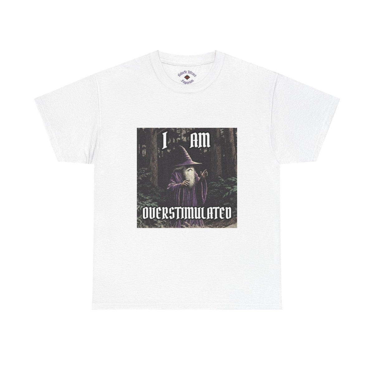 “Overstimulated” Galactic Wizard Meme Heavyweight Cotton T-Shirt - The Galactic Wizard Emporium - T-Shirt