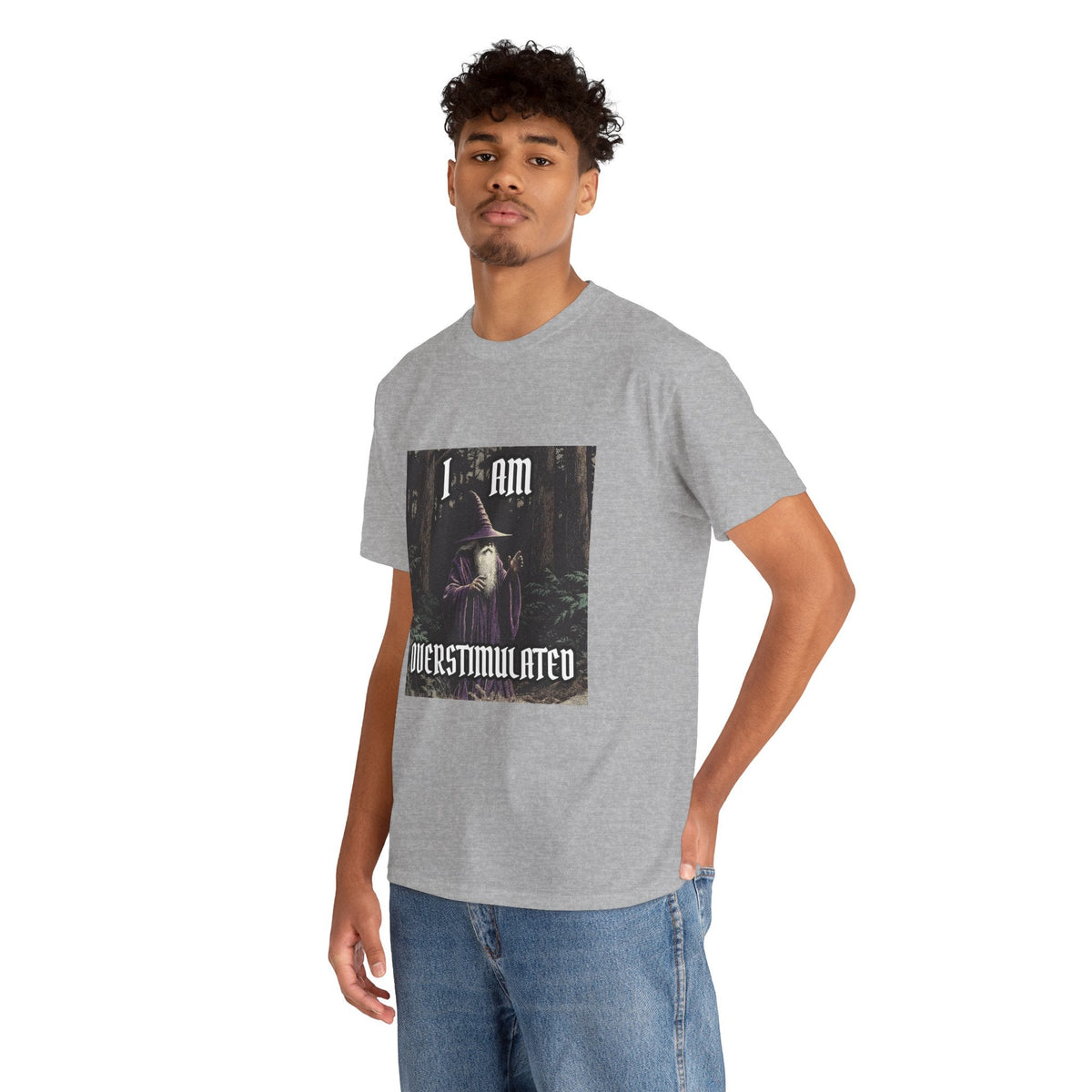 “Overstimulated” Galactic Wizard Meme Heavyweight Cotton T-Shirt - The Galactic Wizard Emporium - T-Shirt