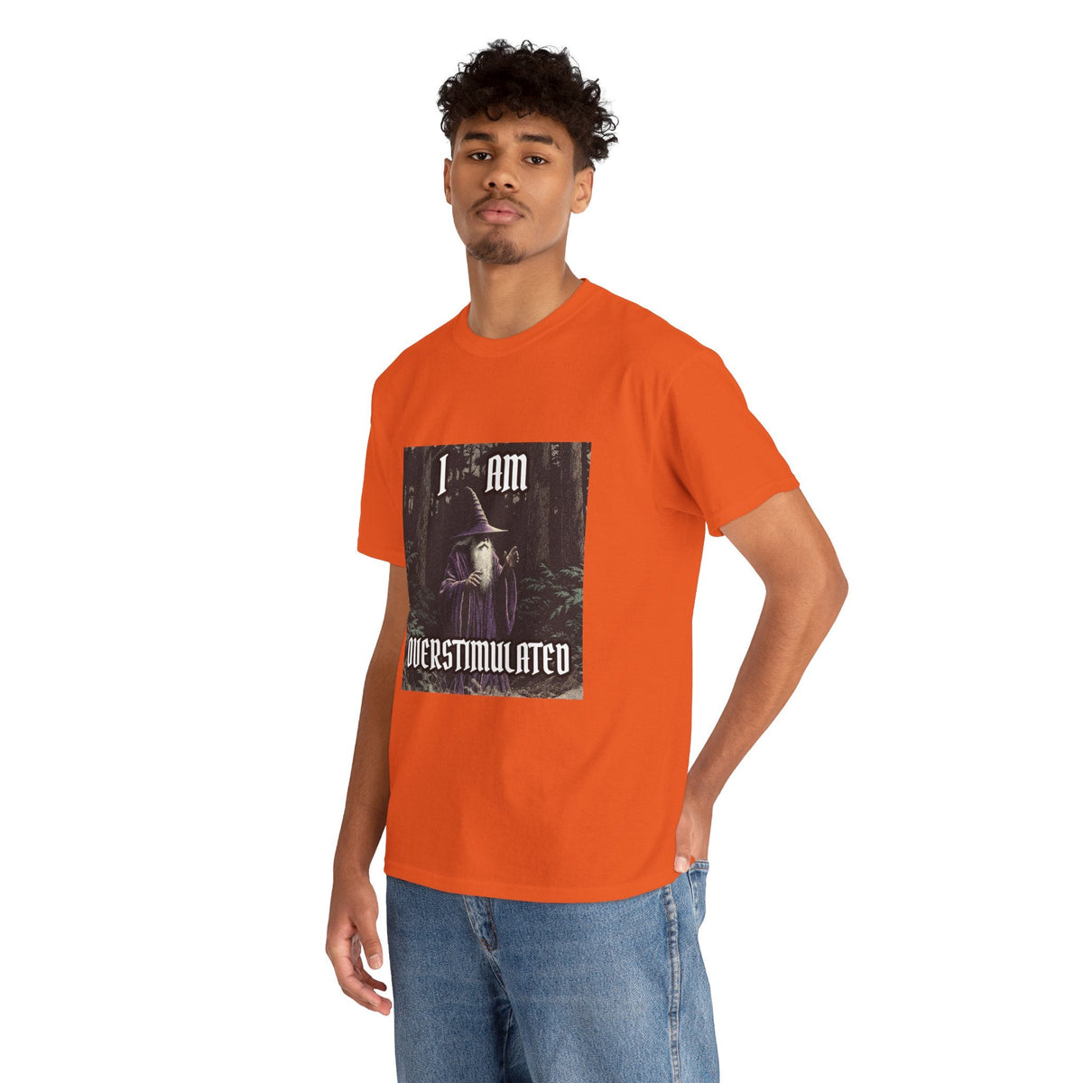 “Overstimulated” Galactic Wizard Meme Heavyweight Cotton T-Shirt - The Galactic Wizard Emporium - T-Shirt