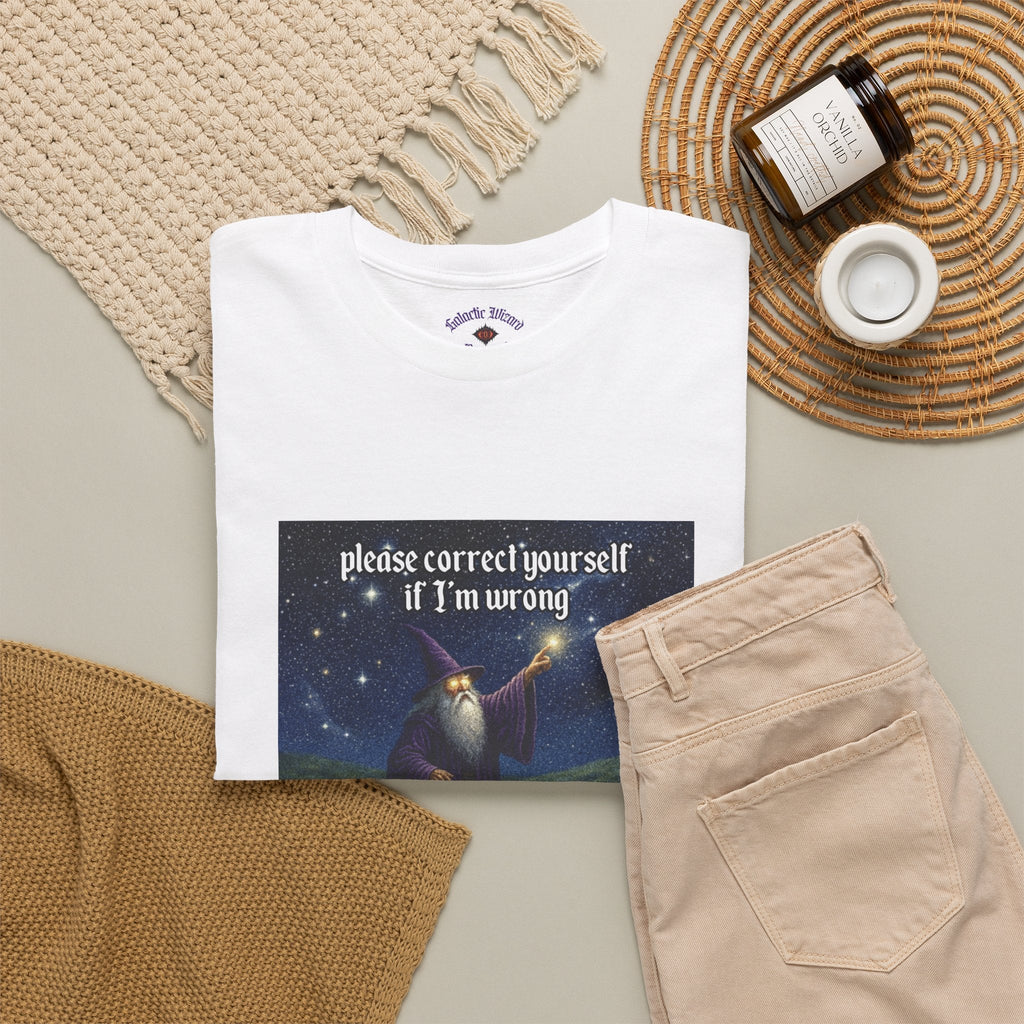 “Please Correct Yourself” Galactic Wizard Meme Heavyweight Cotton T-Shirt - The Galactic Wizard Emporium - T-Shirt