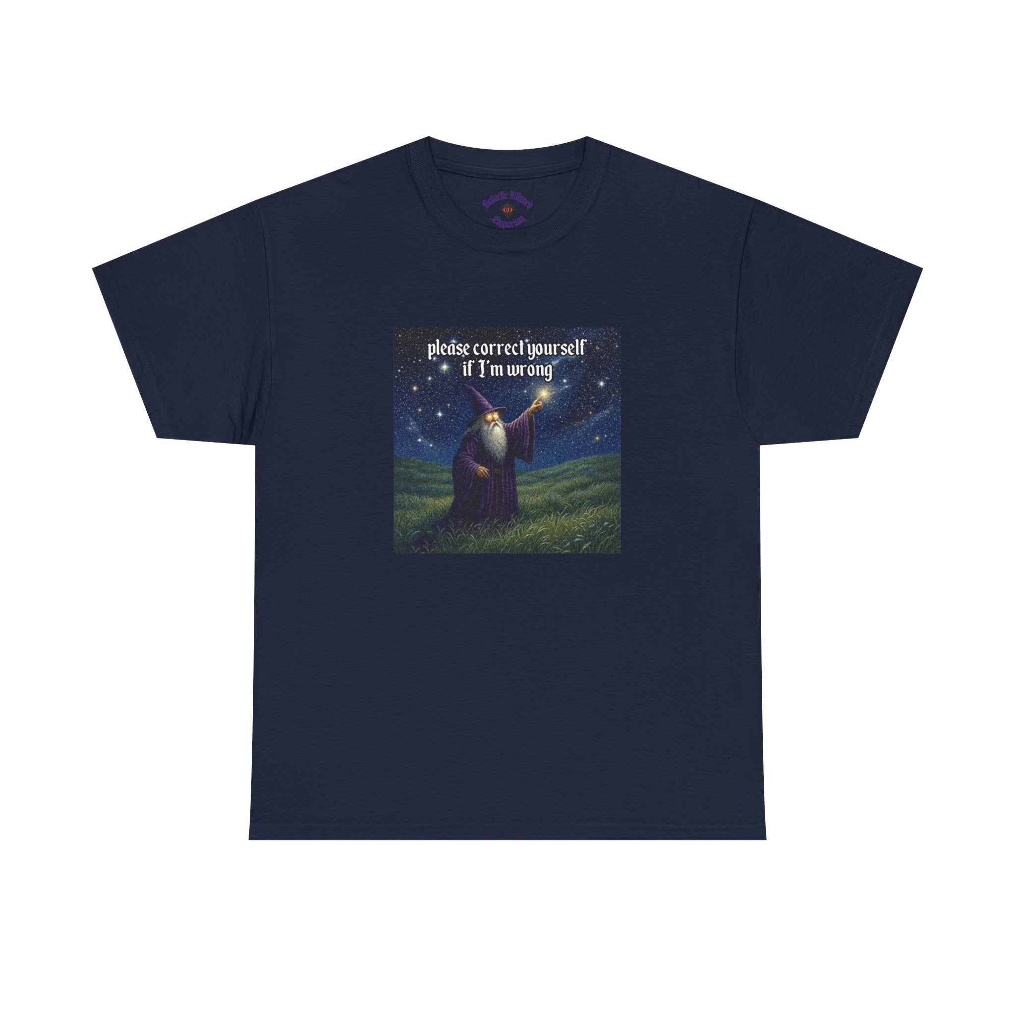 “Please Correct Yourself” Galactic Wizard Meme Heavyweight Cotton T-Shirt - The Galactic Wizard Emporium - T-Shirt