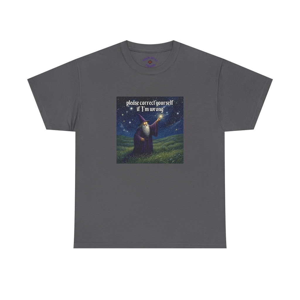 “Please Correct Yourself” Galactic Wizard Meme Heavyweight Cotton T-Shirt - The Galactic Wizard Emporium - T-Shirt