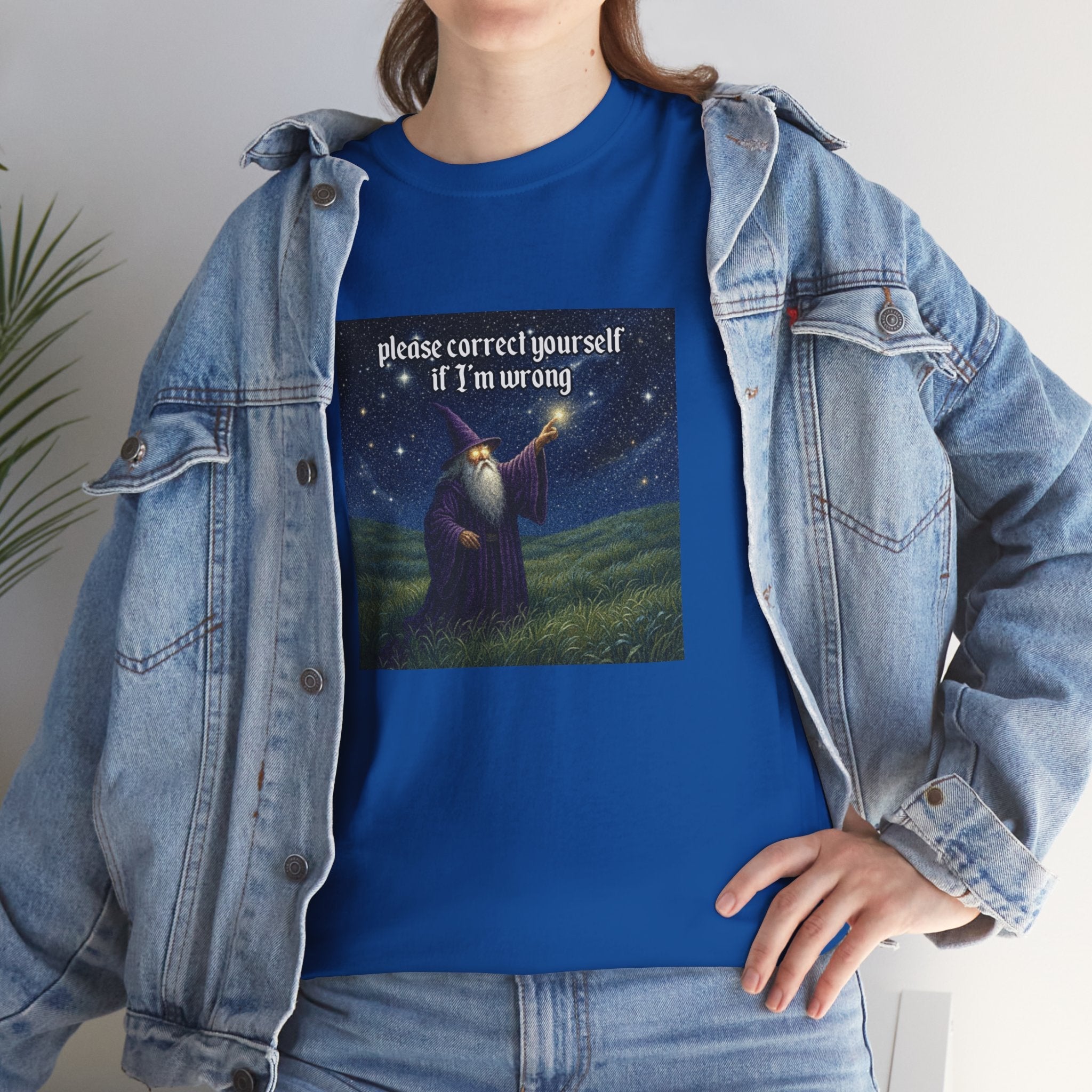 “Please Correct Yourself” Galactic Wizard Meme Heavyweight Cotton T-Shirt - The Galactic Wizard Emporium - T-Shirt