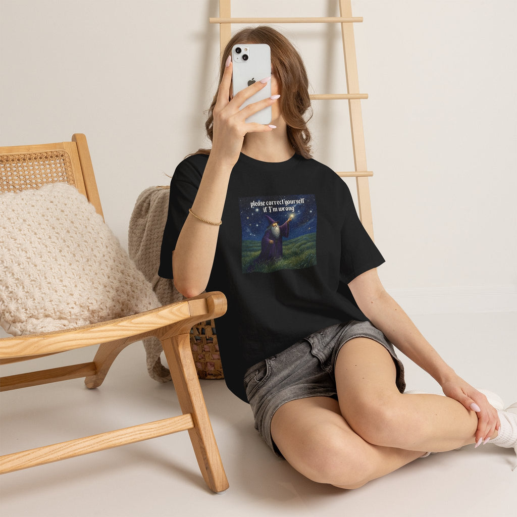“Please Correct Yourself” Galactic Wizard Meme Heavyweight Cotton T-Shirt - The Galactic Wizard Emporium - T-Shirt
