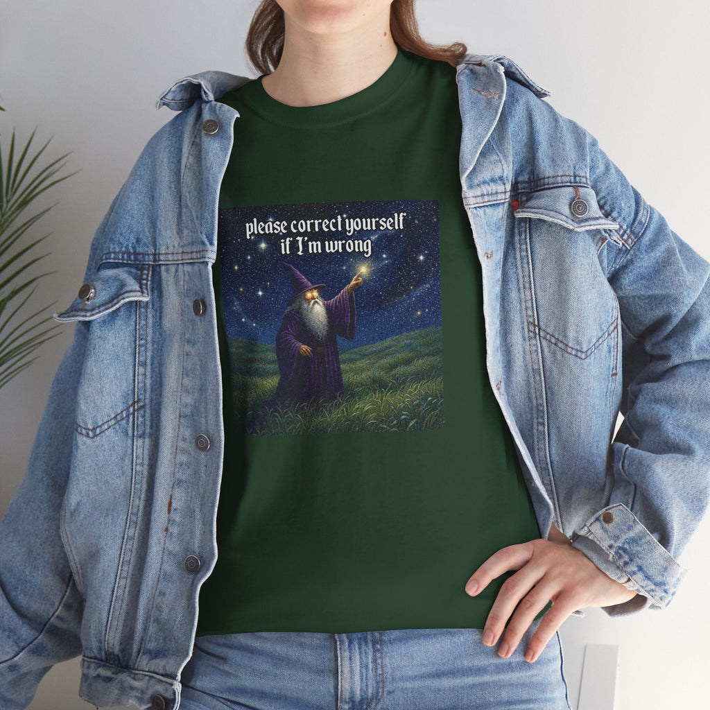 “Please Correct Yourself” Galactic Wizard Meme Heavyweight Cotton T-Shirt - The Galactic Wizard Emporium - T-Shirt