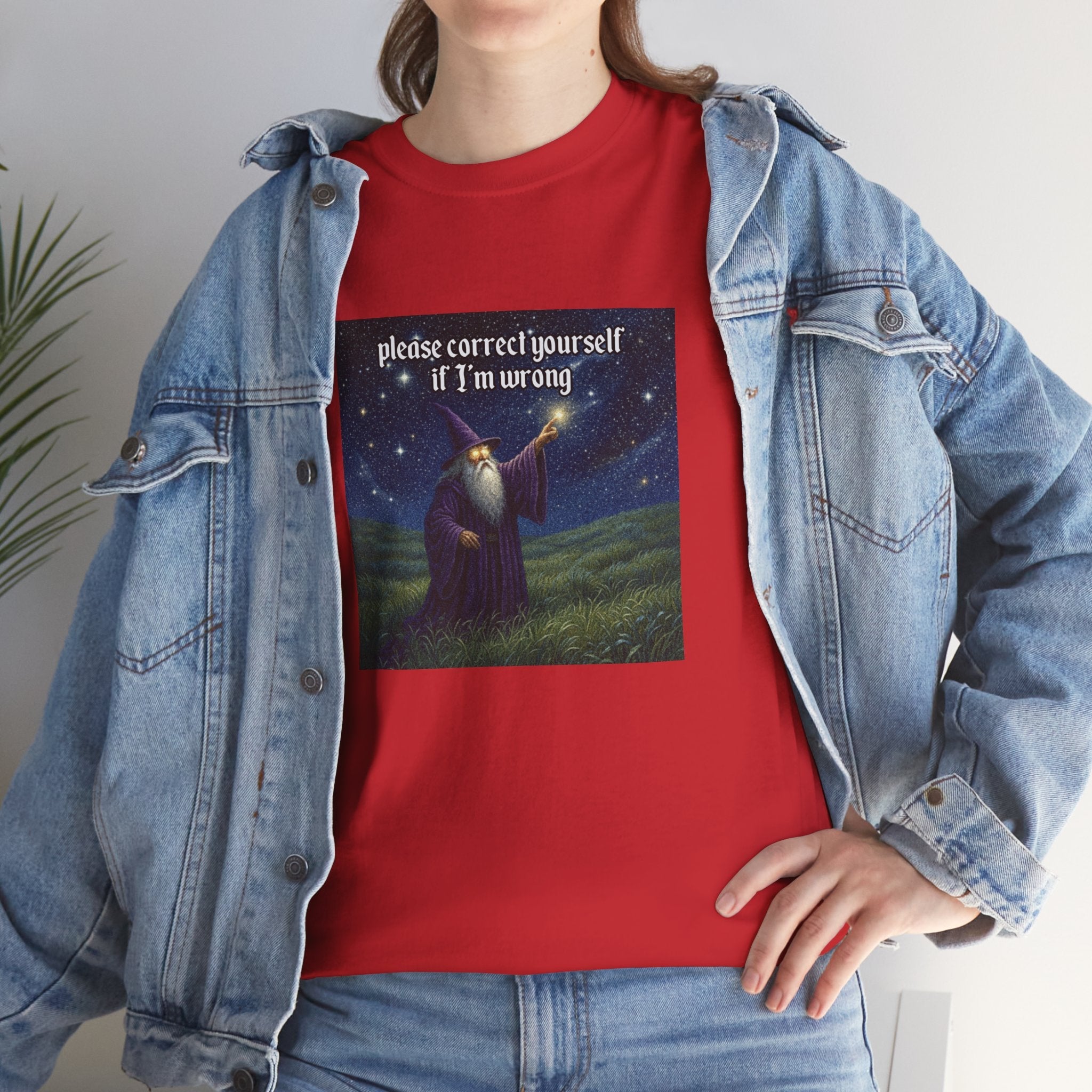 “Please Correct Yourself” Galactic Wizard Meme Heavyweight Cotton T-Shirt - The Galactic Wizard Emporium - T-Shirt