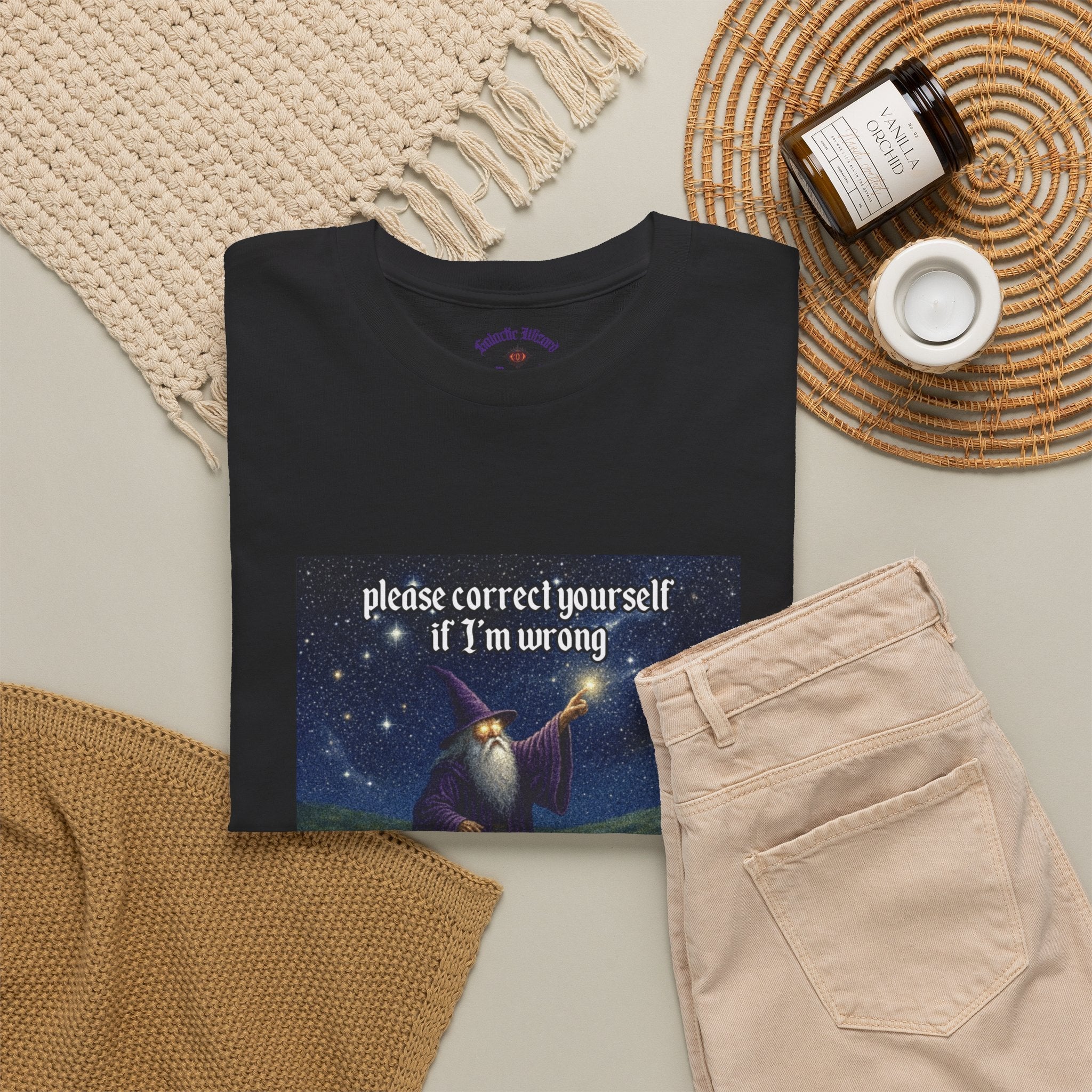 “Please Correct Yourself” Galactic Wizard Meme Heavyweight Cotton T-Shirt - The Galactic Wizard Emporium - T-Shirt