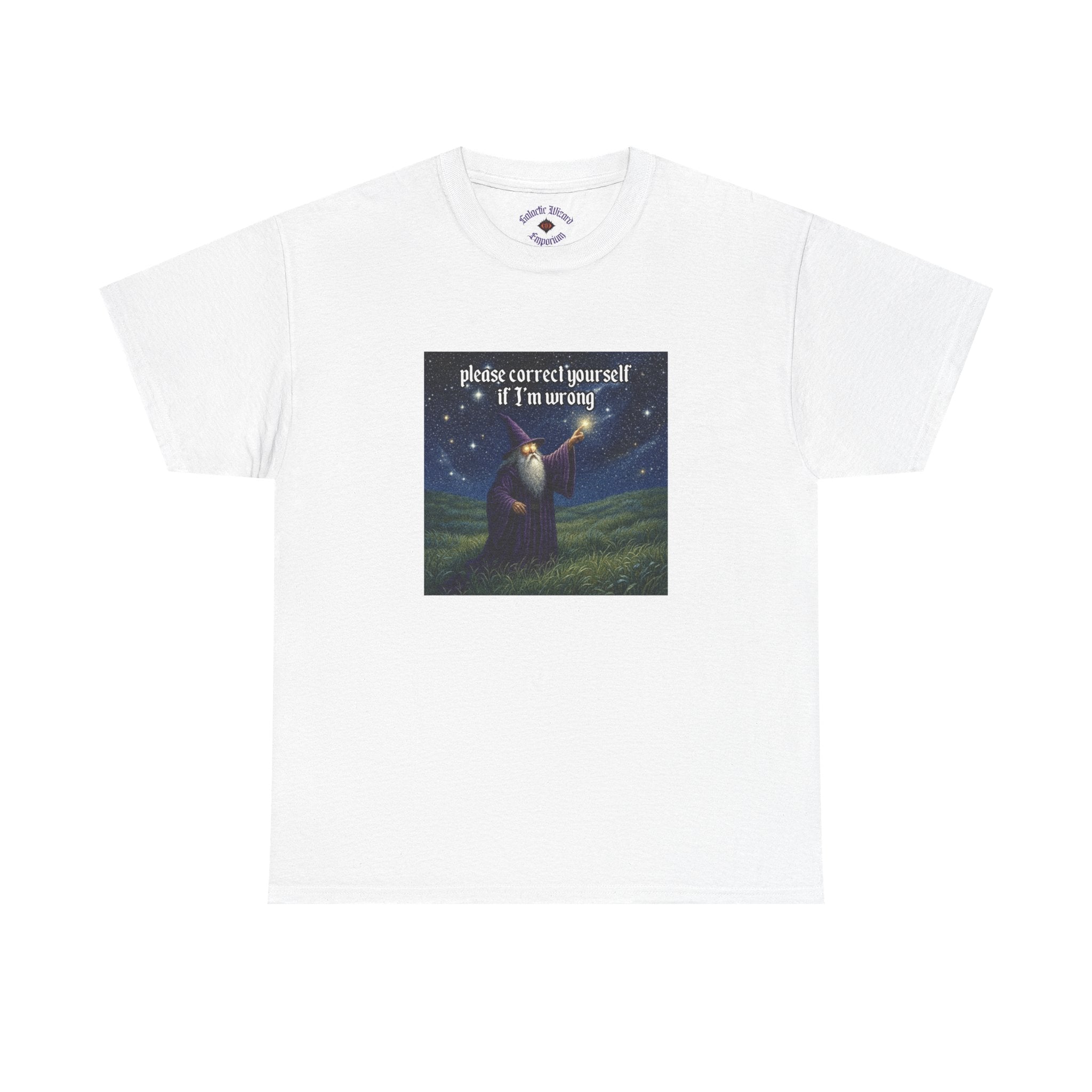 “Please Correct Yourself” Galactic Wizard Meme Heavyweight Cotton T-Shirt - The Galactic Wizard Emporium - T-Shirt