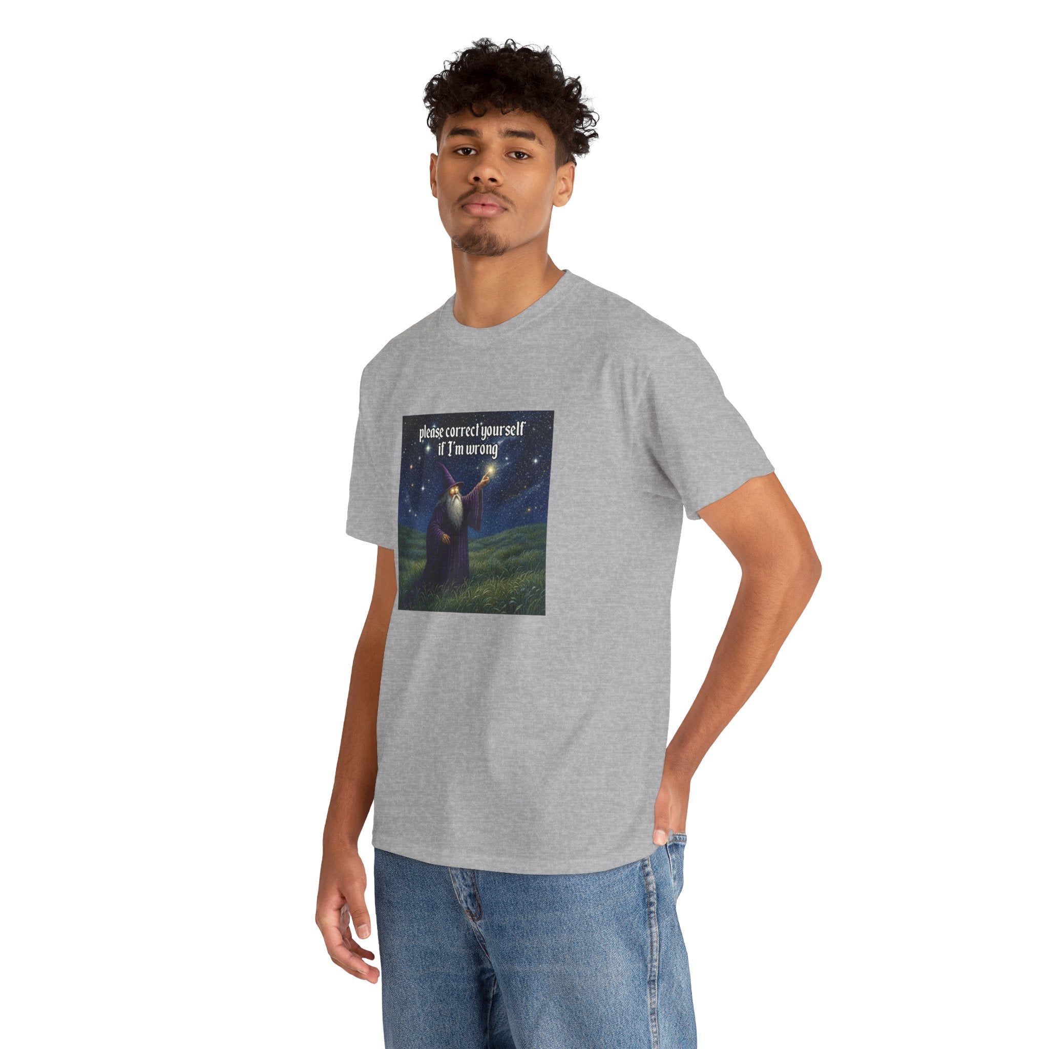 “Please Correct Yourself” Galactic Wizard Meme Heavyweight Cotton T-Shirt - The Galactic Wizard Emporium - T-Shirt