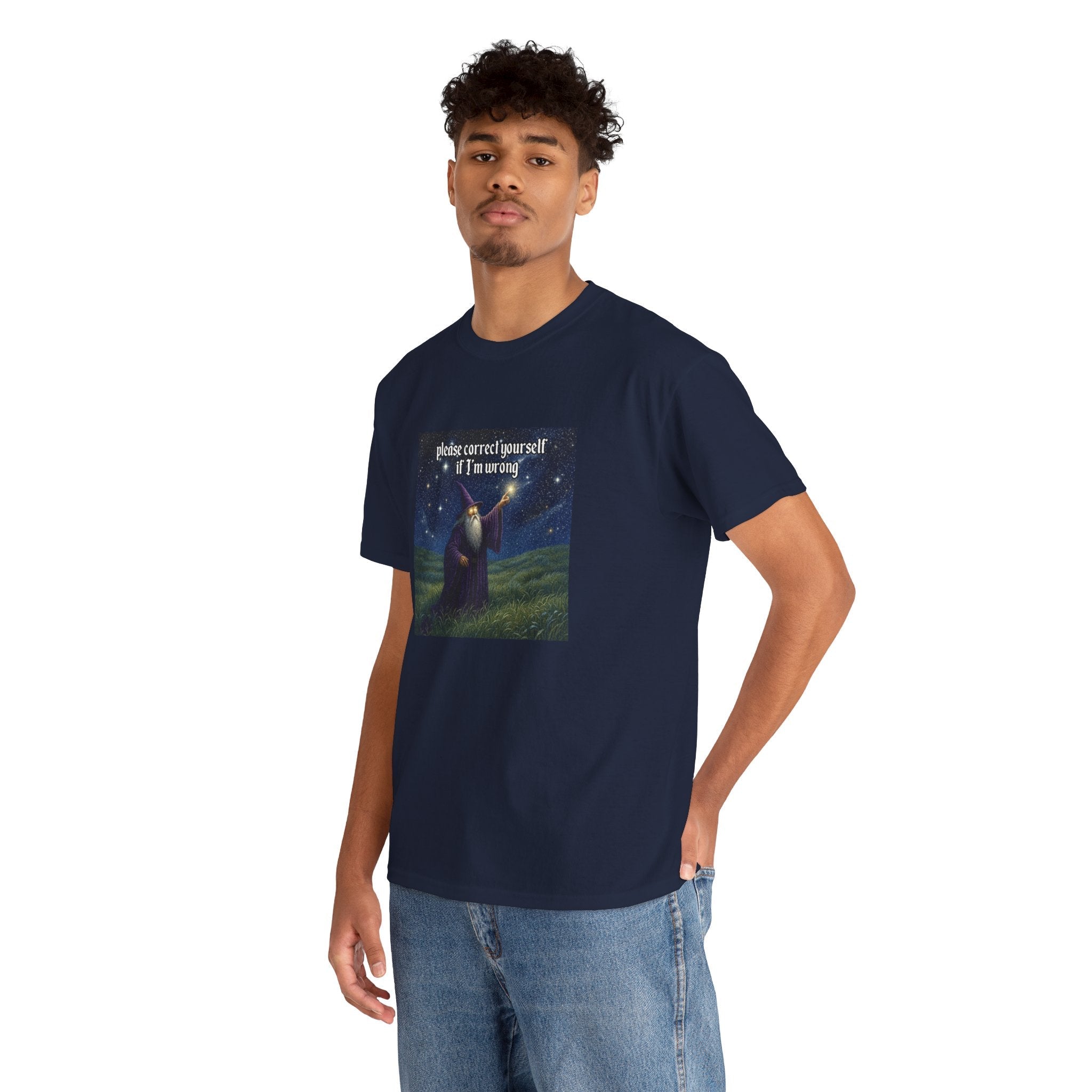 “Please Correct Yourself” Galactic Wizard Meme Heavyweight Cotton T-Shirt - The Galactic Wizard Emporium - T-Shirt