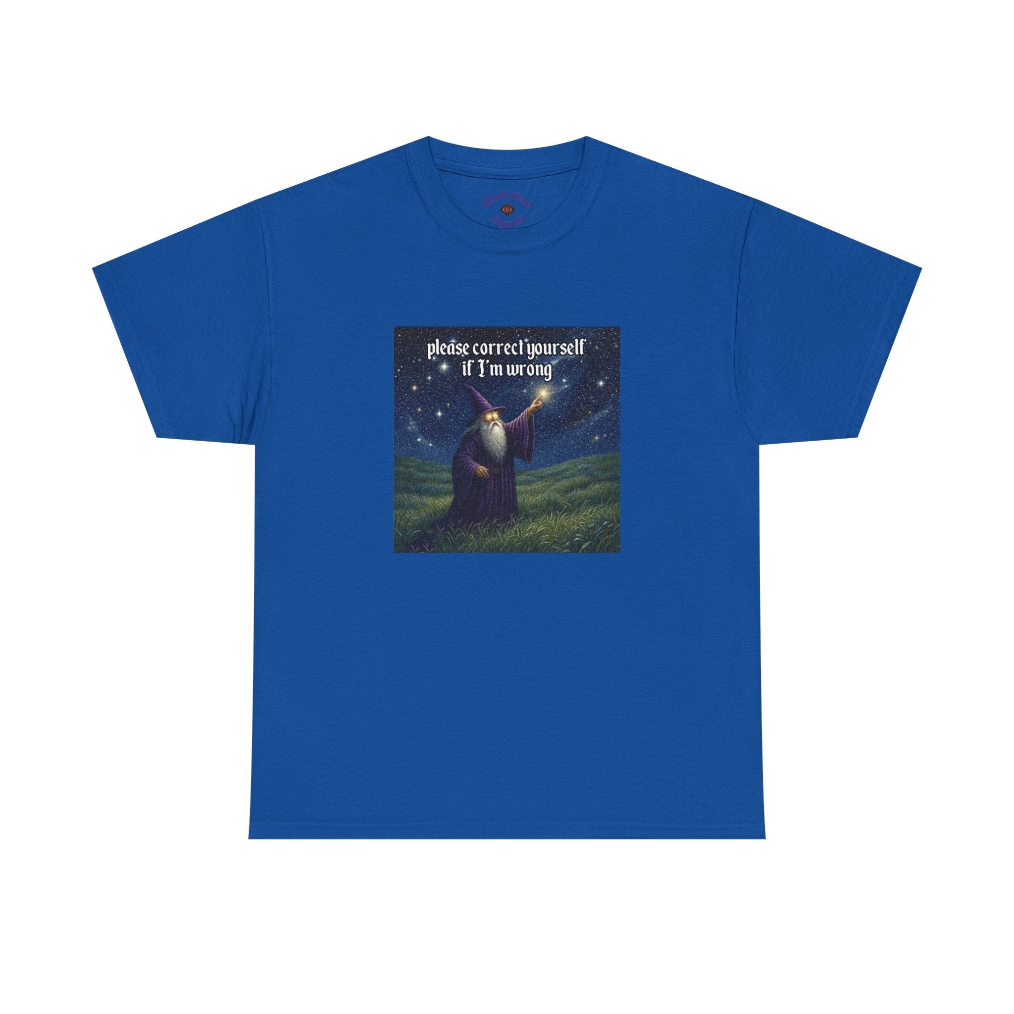 “Please Correct Yourself” Galactic Wizard Meme Heavyweight Cotton T-Shirt - The Galactic Wizard Emporium - T-Shirt