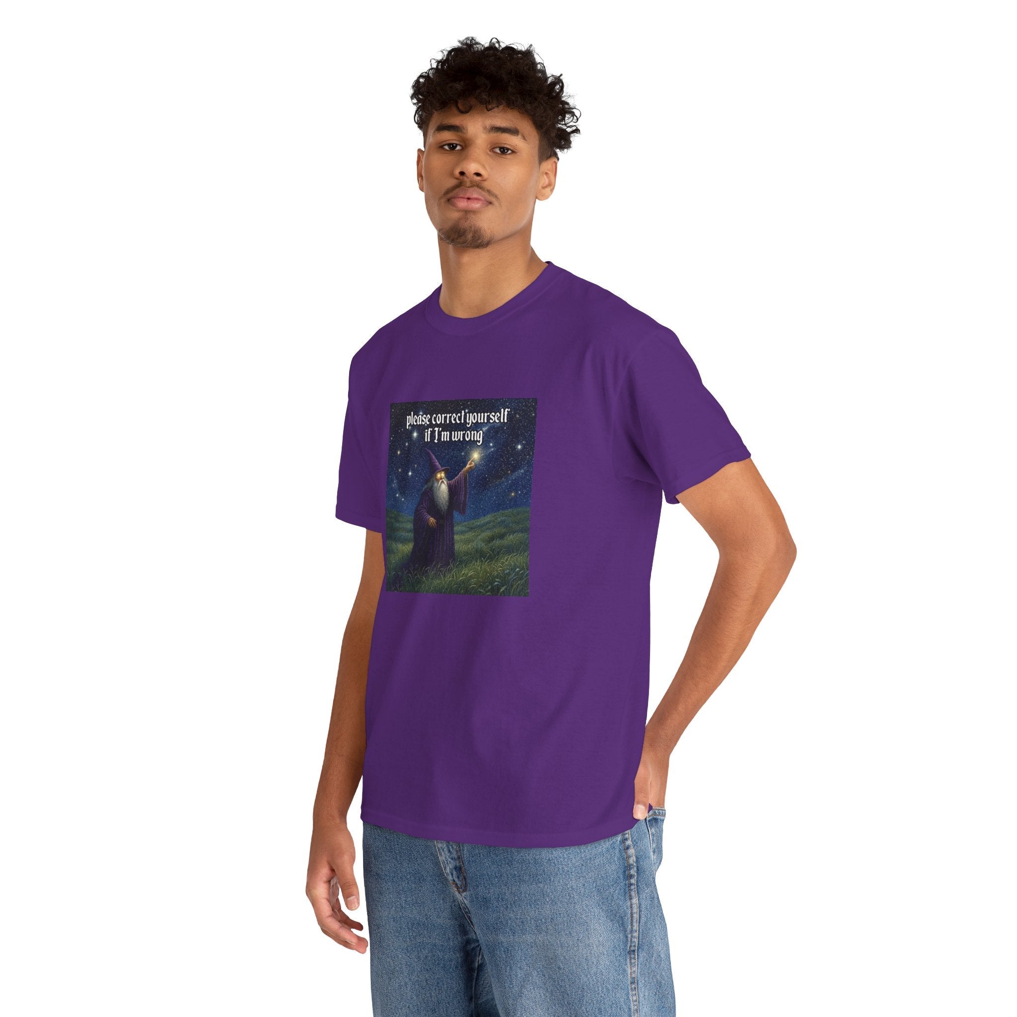 “Please Correct Yourself” Galactic Wizard Meme Heavyweight Cotton T-Shirt - The Galactic Wizard Emporium - T-Shirt