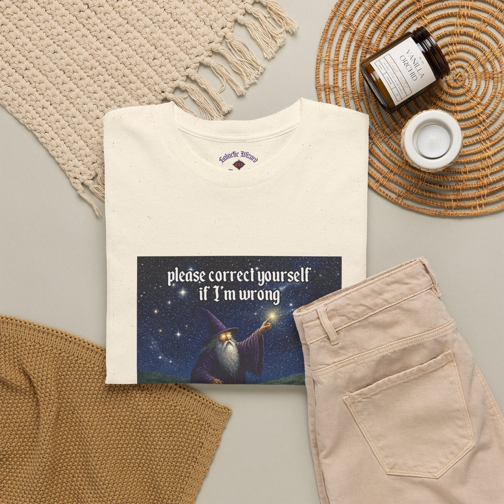 “Please Correct Yourself” Galactic Wizard Meme Heavyweight Cotton T-Shirt - The Galactic Wizard Emporium - T-Shirt