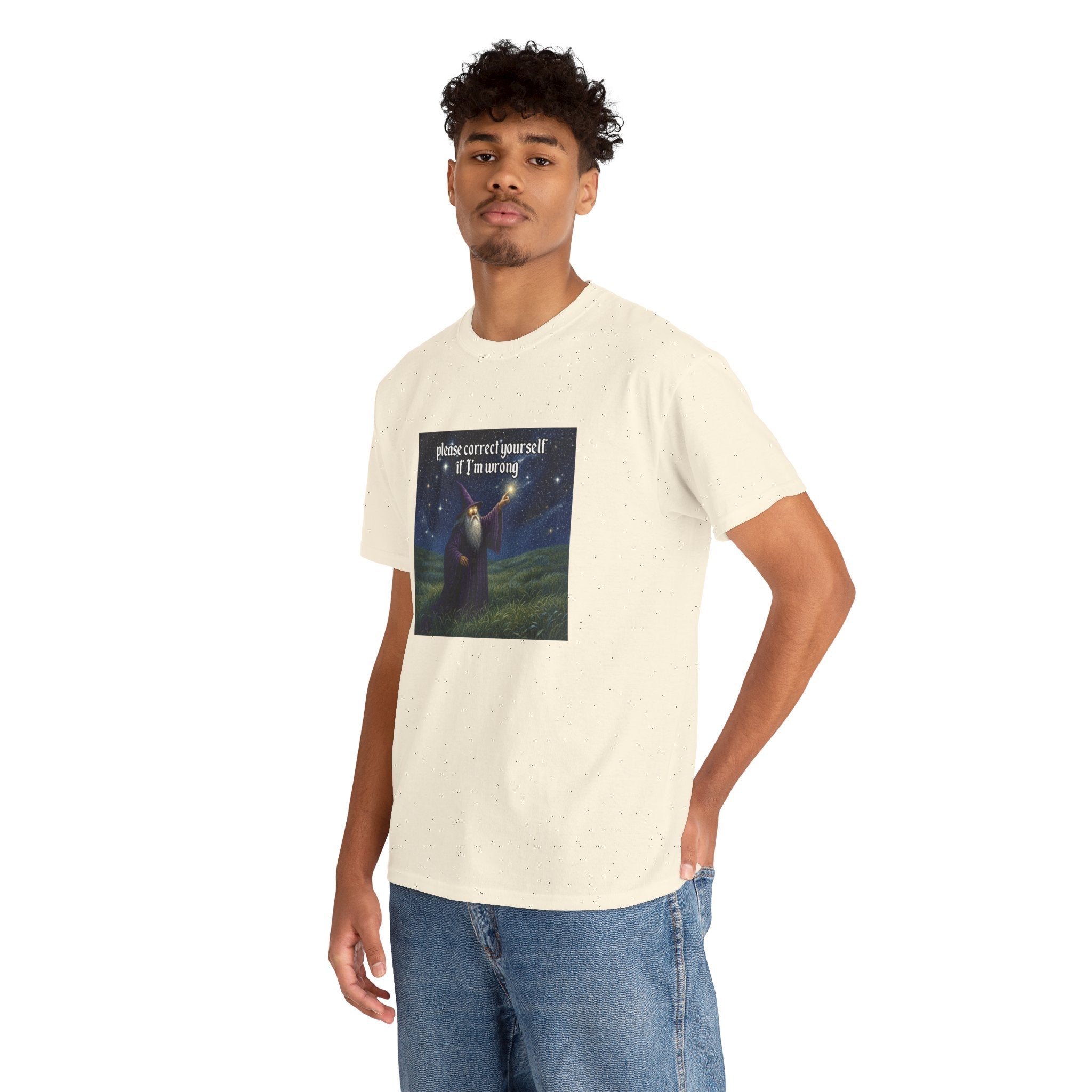 “Please Correct Yourself” Galactic Wizard Meme Heavyweight Cotton T-Shirt - The Galactic Wizard Emporium - T-Shirt