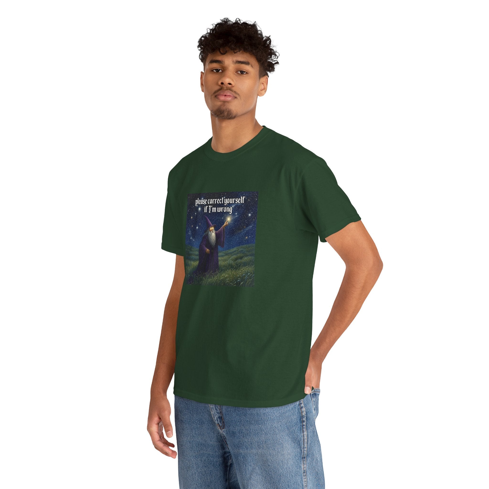 “Please Correct Yourself” Galactic Wizard Meme Heavyweight Cotton T-Shirt - The Galactic Wizard Emporium - T-Shirt
