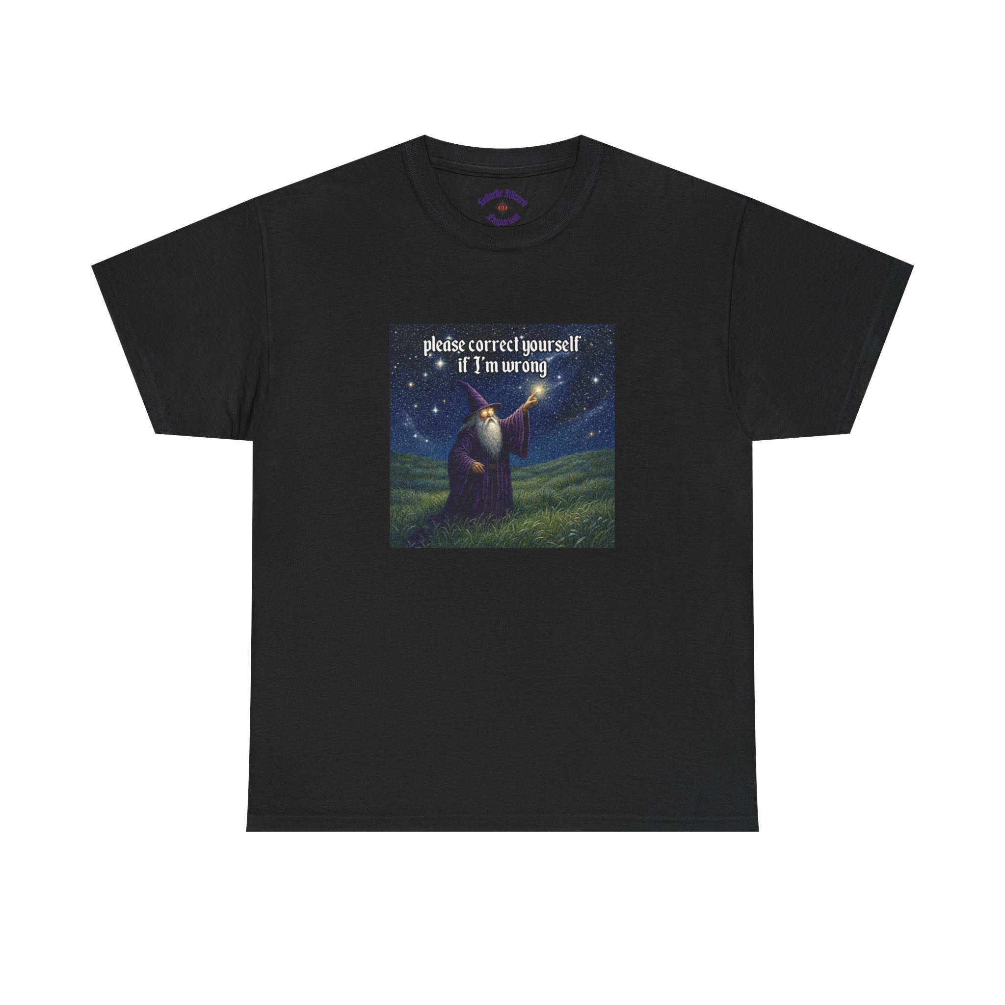 “Please Correct Yourself” Galactic Wizard Meme Heavyweight Cotton T-Shirt - The Galactic Wizard Emporium - T-Shirt