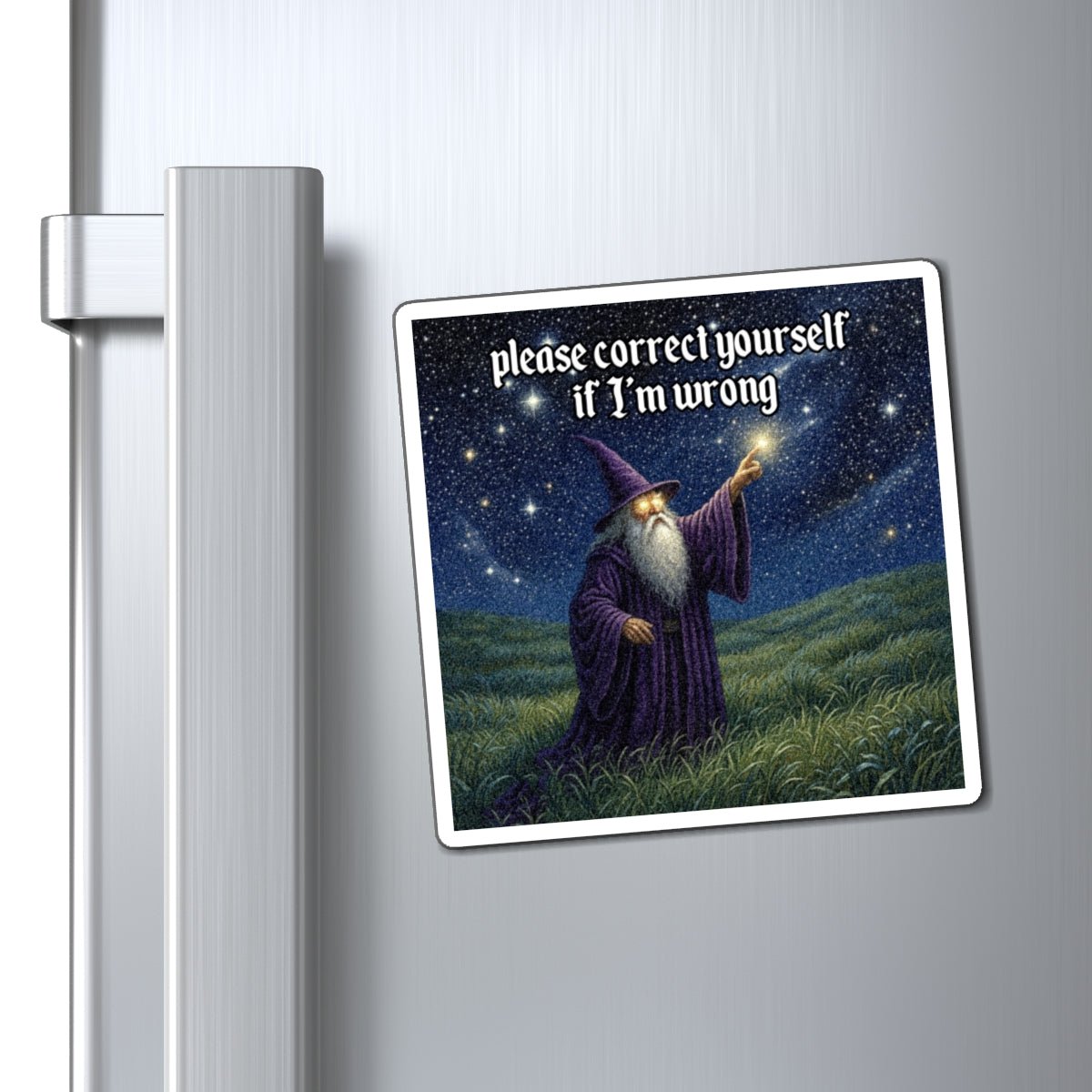“Please correct yourself” Galactic Wizard Meme Magnet - The Galactic Wizard Emporium - Paper products
