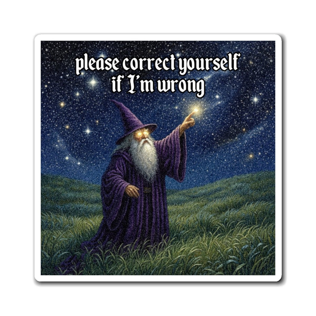 “Please correct yourself” Galactic Wizard Meme Magnet - The Galactic Wizard Emporium - Paper products