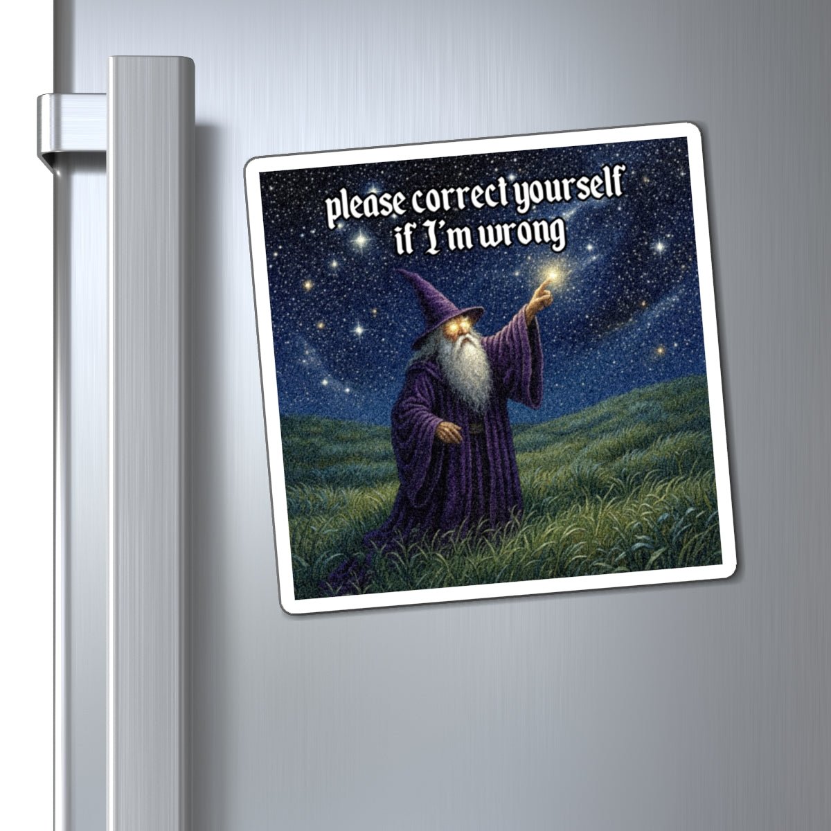 “Please correct yourself” Galactic Wizard Meme Magnet - The Galactic Wizard Emporium - Paper products