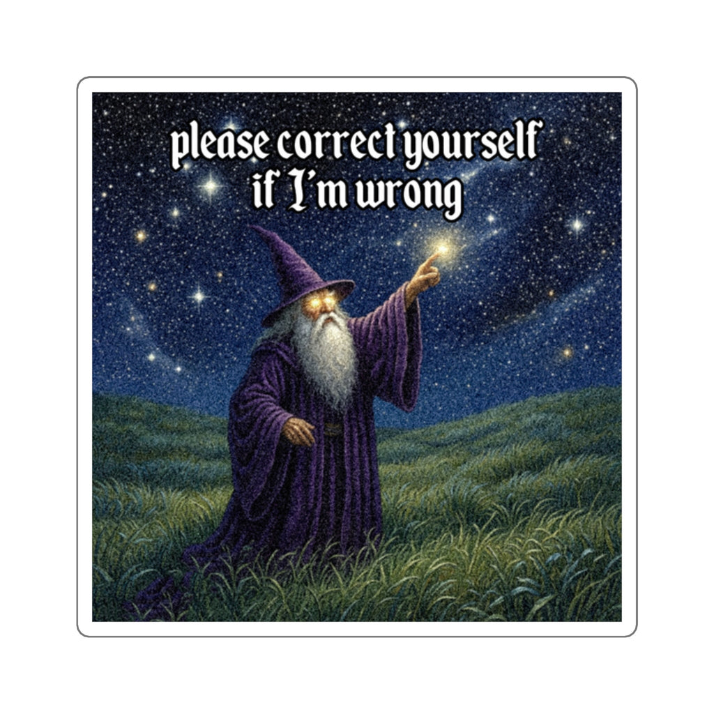 “Please correct yourself" Galactic Wizard Meme Sticker - The Galactic Wizard Emporium - Paper products