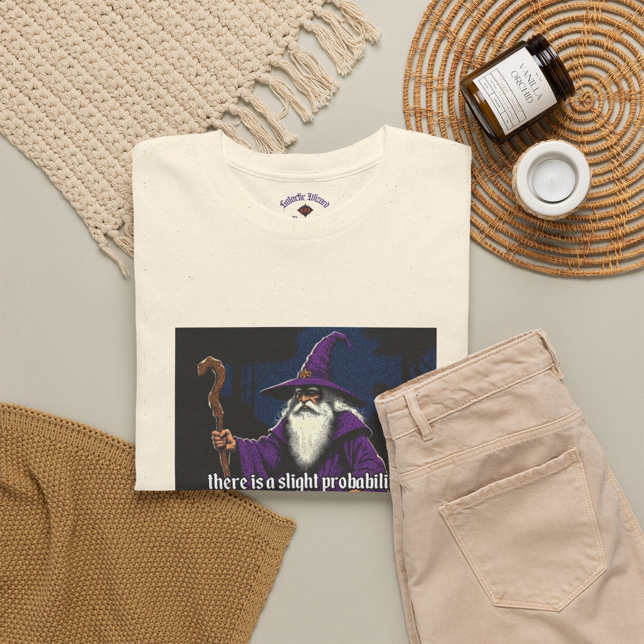 “Slight probability” Galactic Wizard Meme Heavyweight Cotton T-Shirt - The Galactic Wizard Emporium - T-Shirt