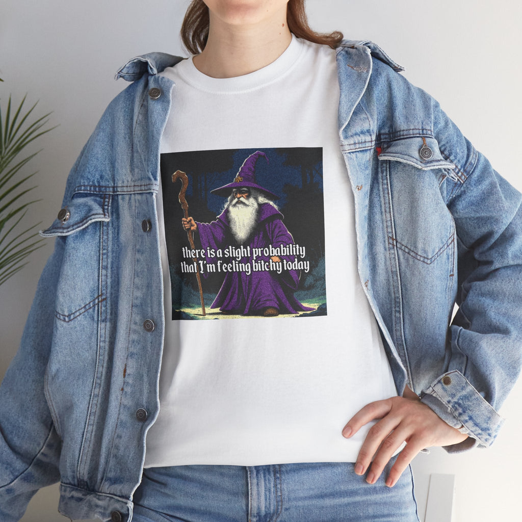 “Slight probability” Galactic Wizard Meme Heavyweight Cotton T-Shirt - The Galactic Wizard Emporium - T-Shirt