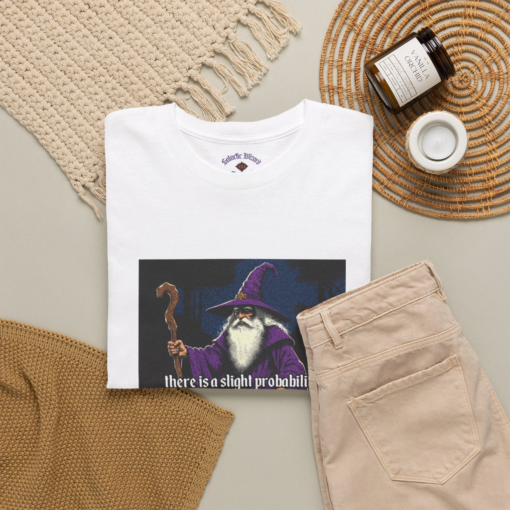 “Slight probability” Galactic Wizard Meme Heavyweight Cotton T-Shirt - The Galactic Wizard Emporium - T-Shirt