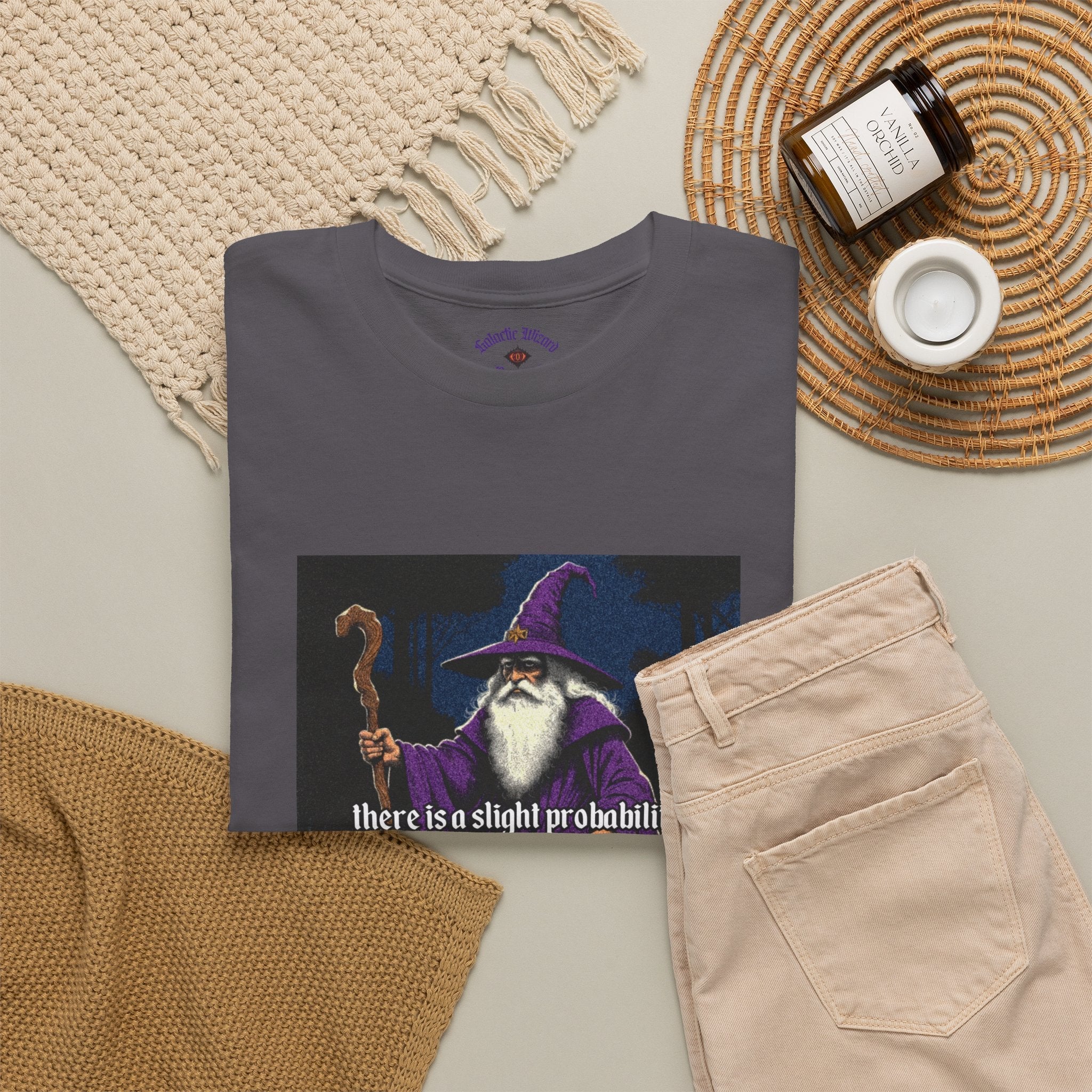 “Slight probability” Galactic Wizard Meme Heavyweight Cotton T-Shirt - The Galactic Wizard Emporium - T-Shirt