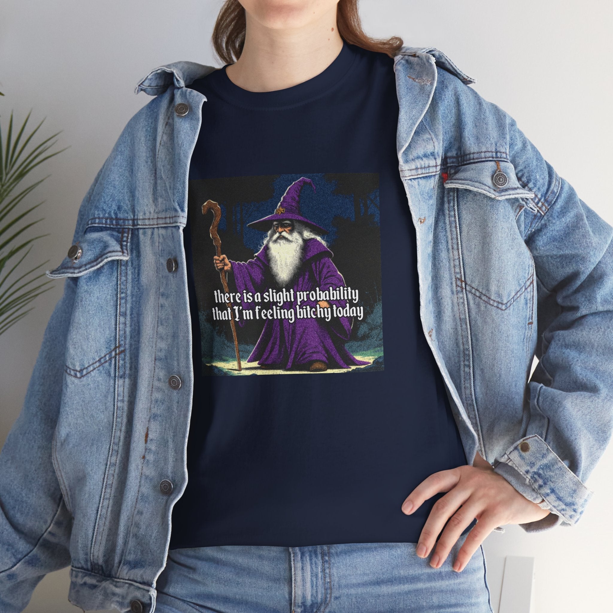 “Slight probability” Galactic Wizard Meme Heavyweight Cotton T-Shirt - The Galactic Wizard Emporium - T-Shirt