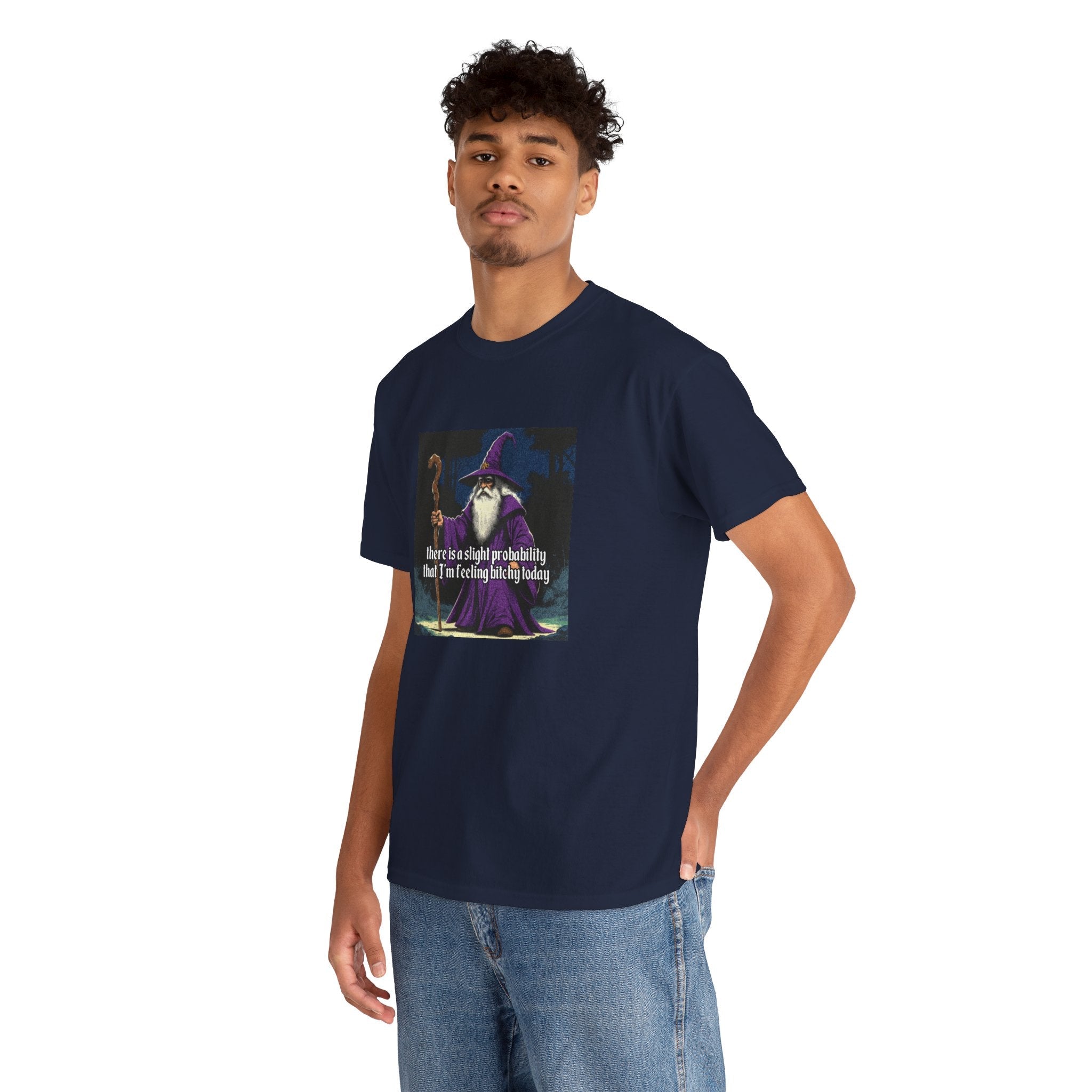 “Slight probability” Galactic Wizard Meme Heavyweight Cotton T-Shirt - The Galactic Wizard Emporium - T-Shirt