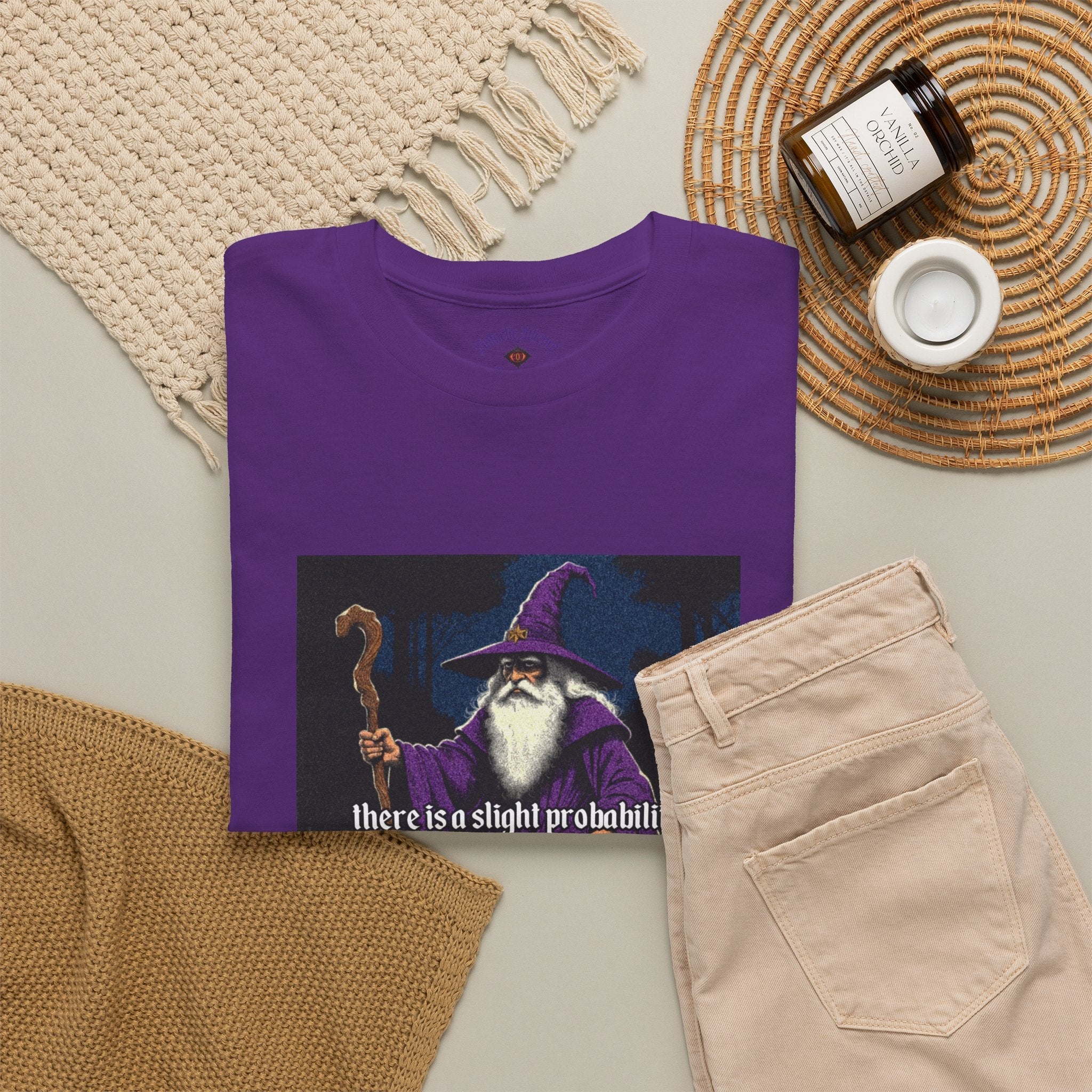 “Slight probability” Galactic Wizard Meme Heavyweight Cotton T-Shirt - The Galactic Wizard Emporium - T-Shirt