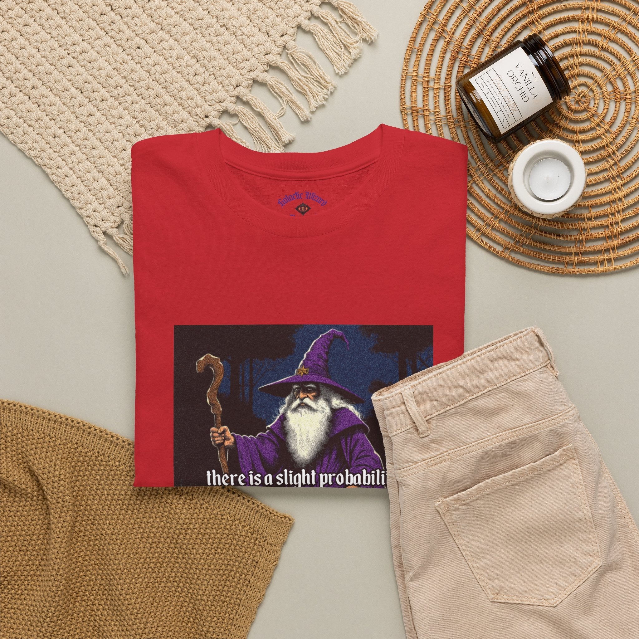 “Slight probability” Galactic Wizard Meme Heavyweight Cotton T-Shirt - The Galactic Wizard Emporium - T-Shirt